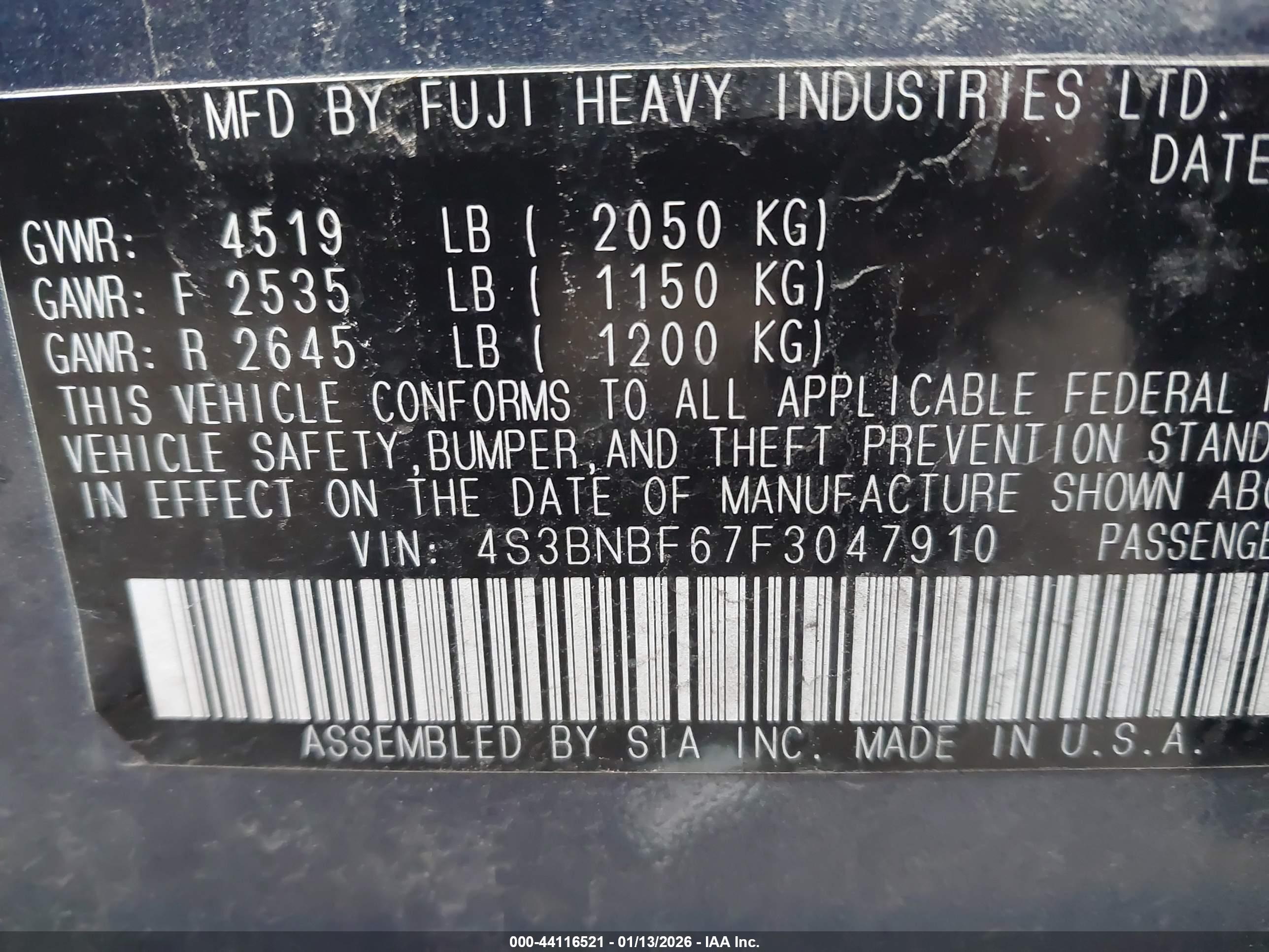SUBARU LEGACY image 9