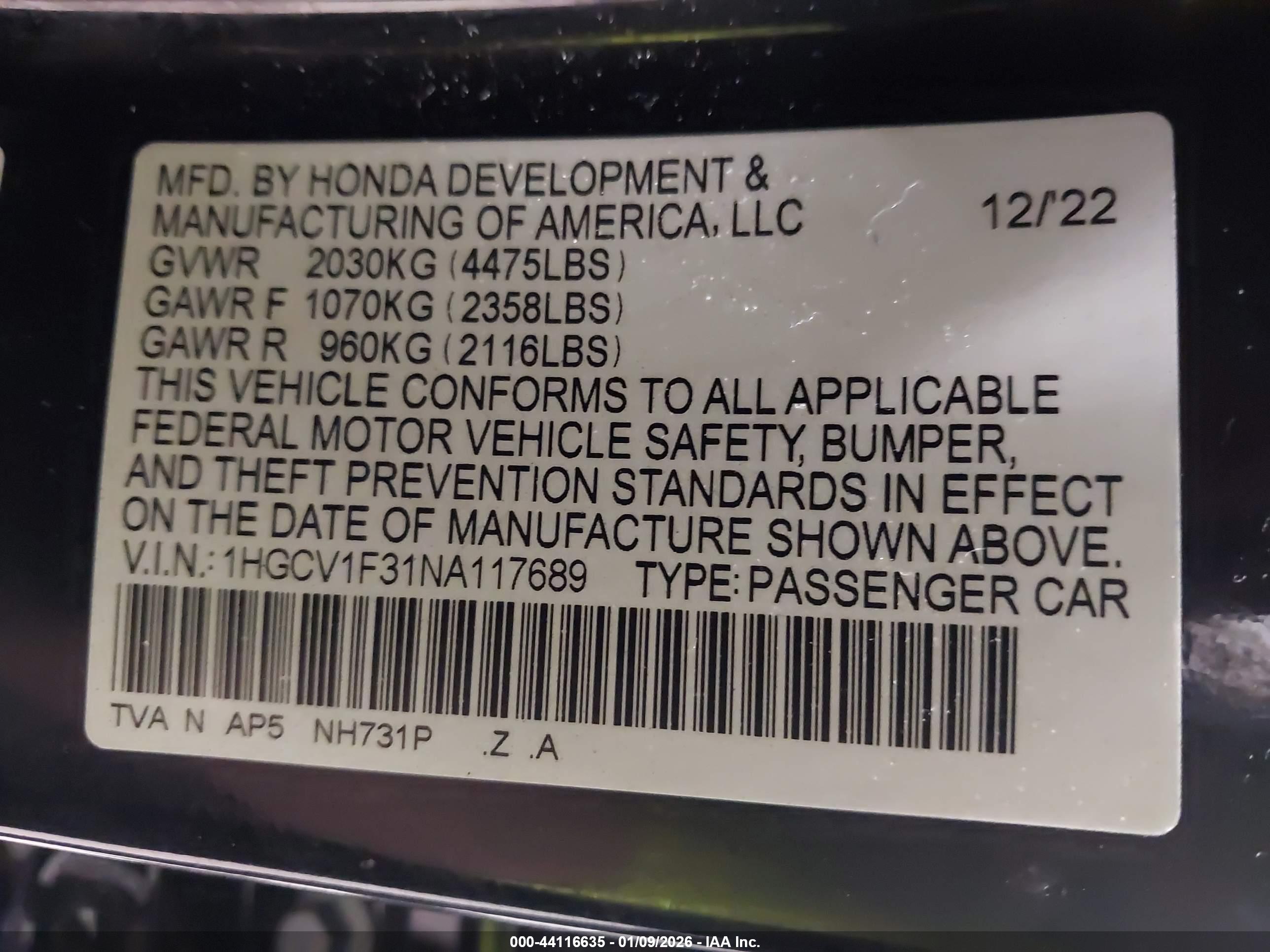 HONDA ACCORD image 9