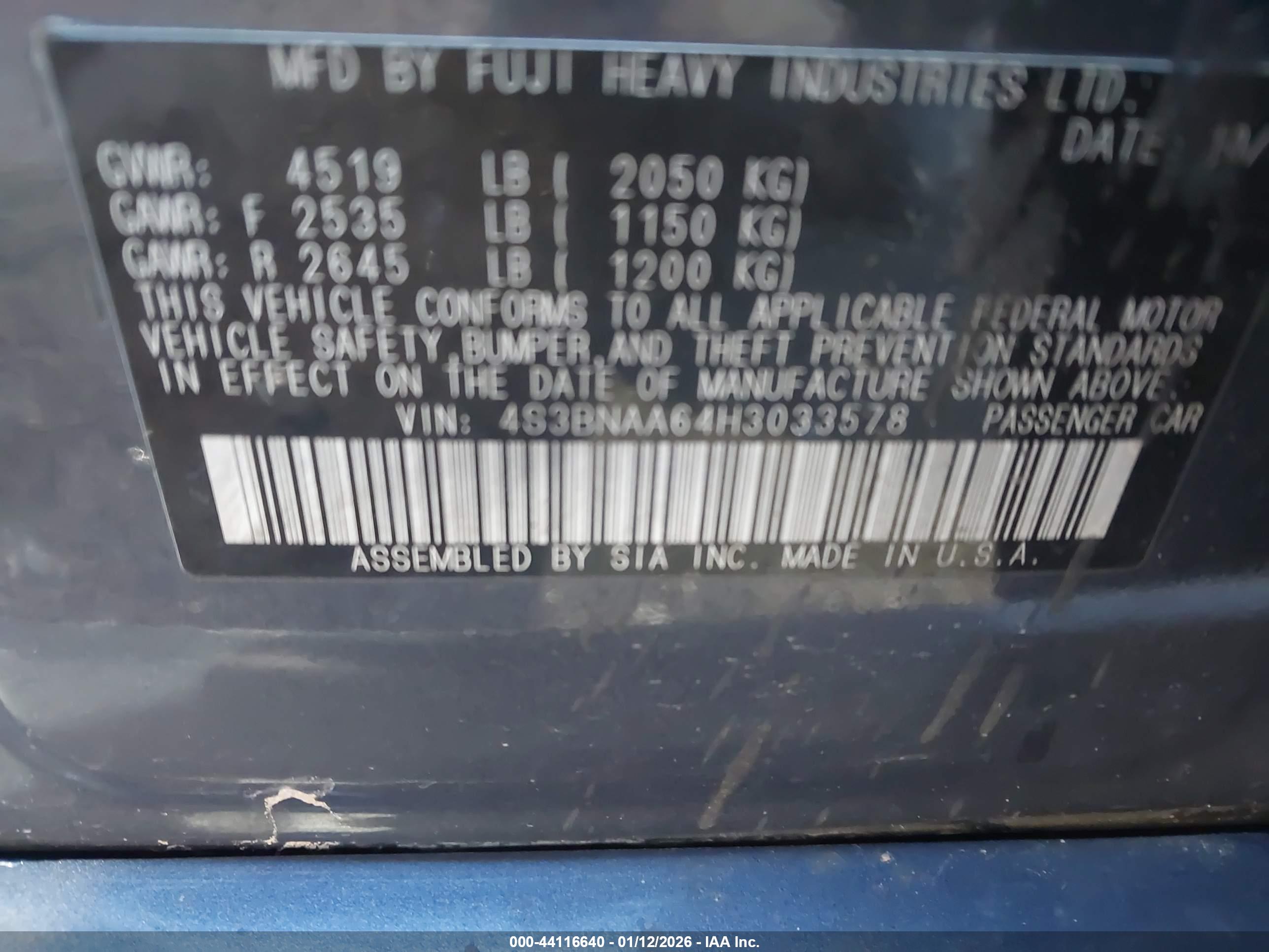 SUBARU LEGACY image 9