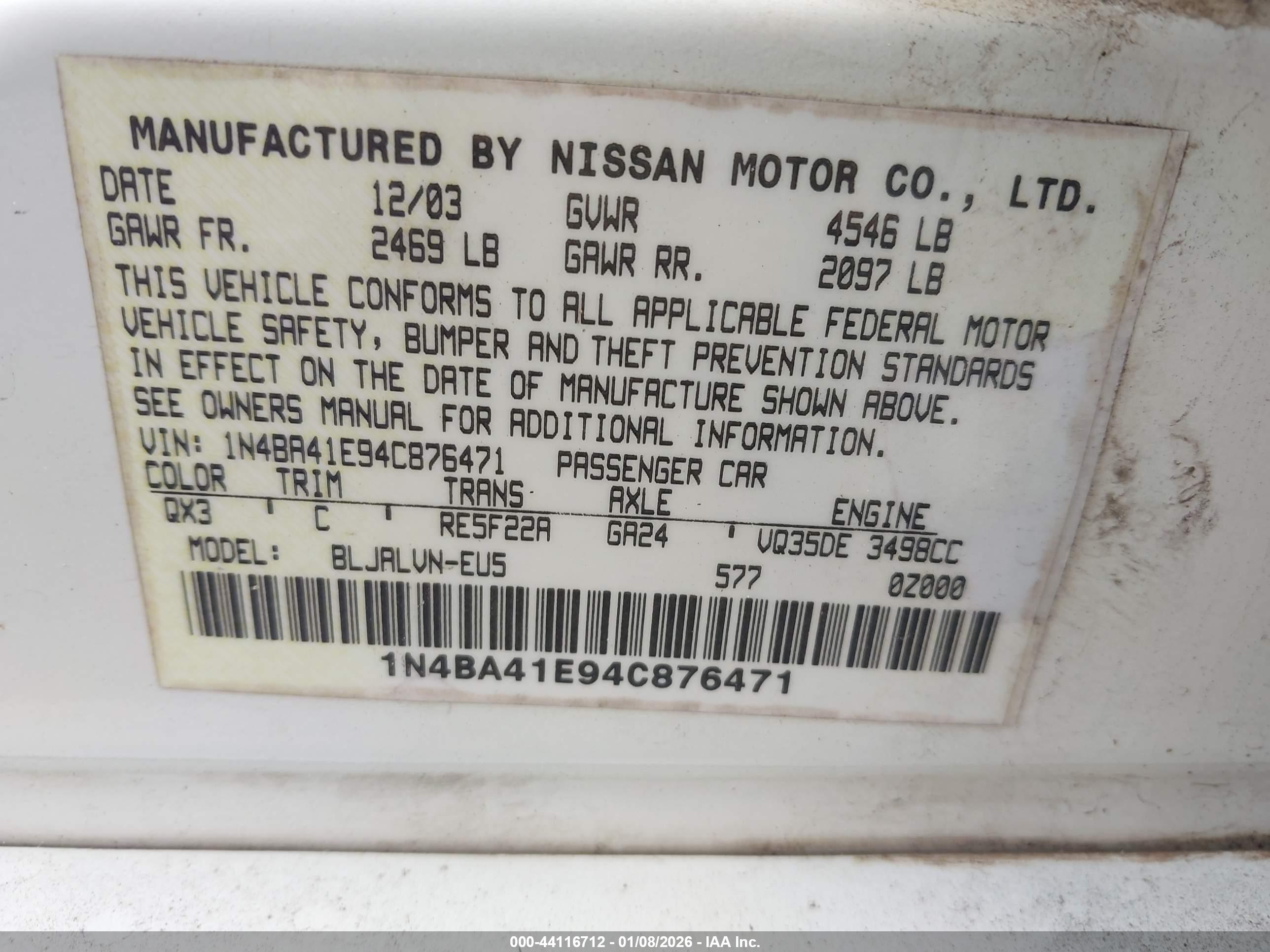 NISSAN MAXIMA image 9