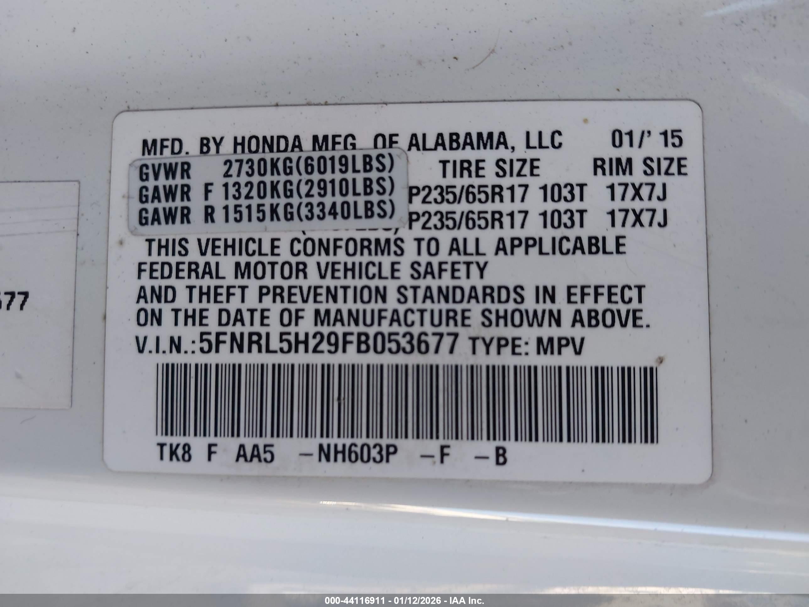 HONDA ODYSSEY image 9