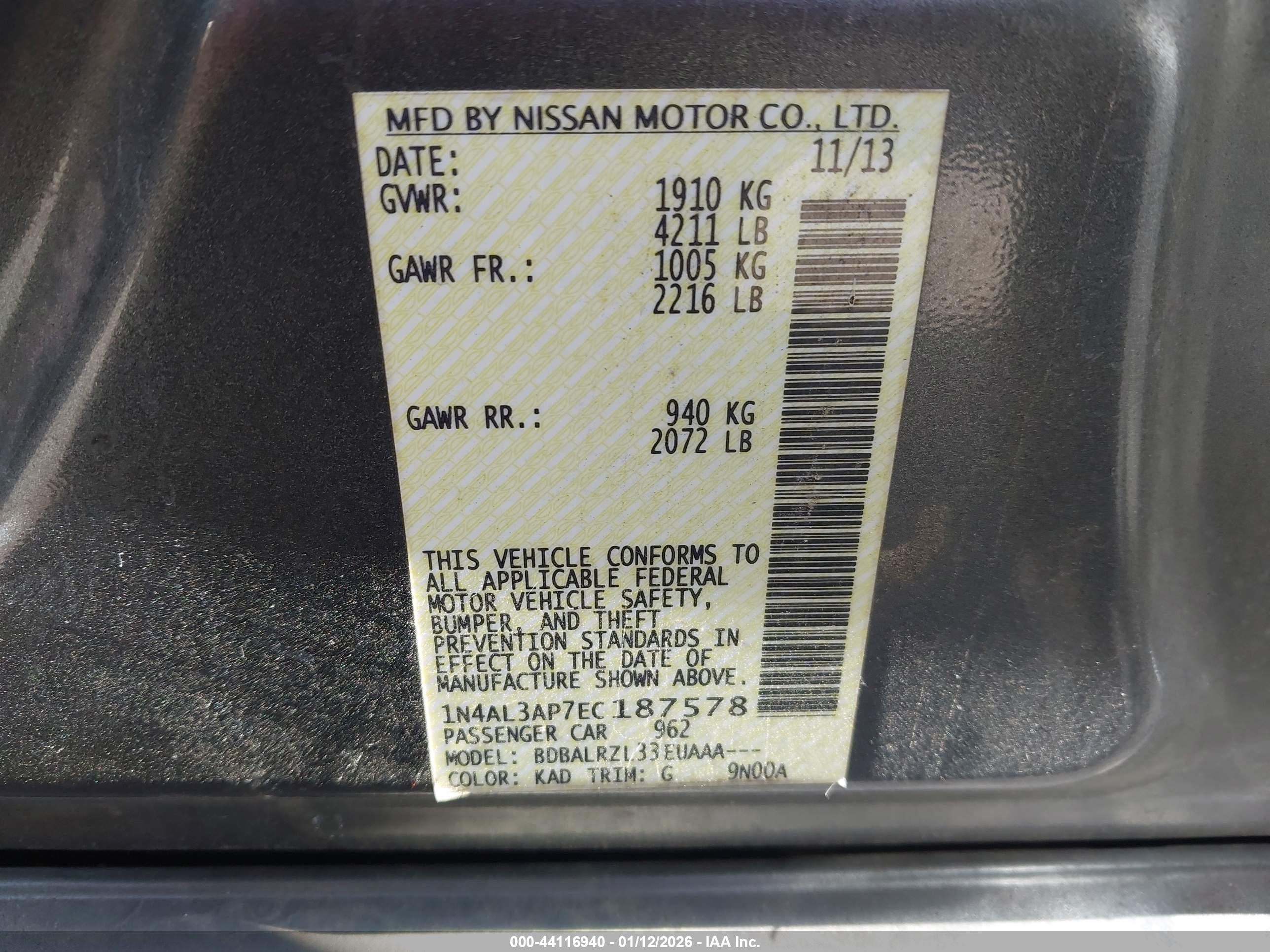 NISSAN ALTIMA image 9