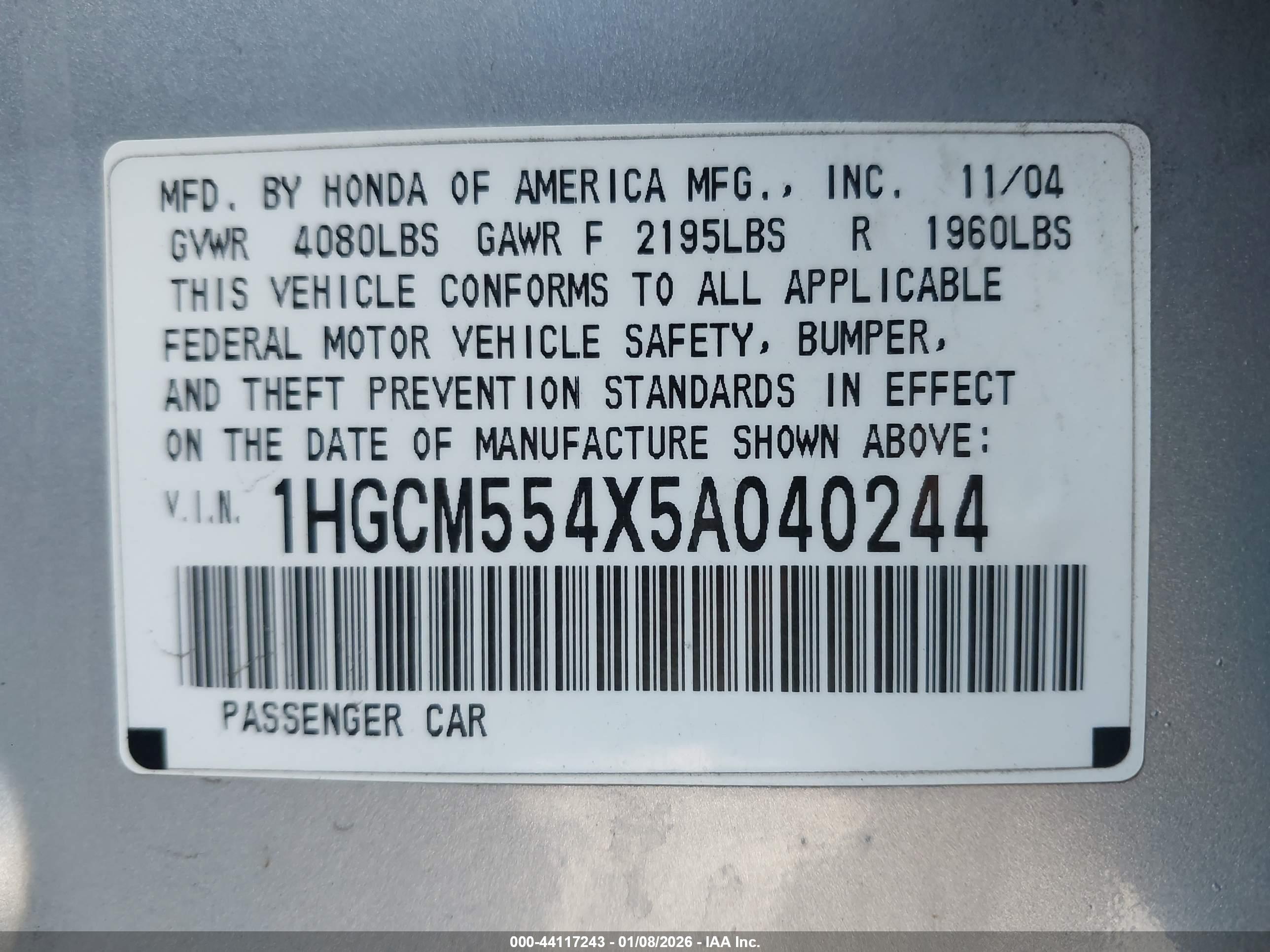 HONDA ACCORD image 9