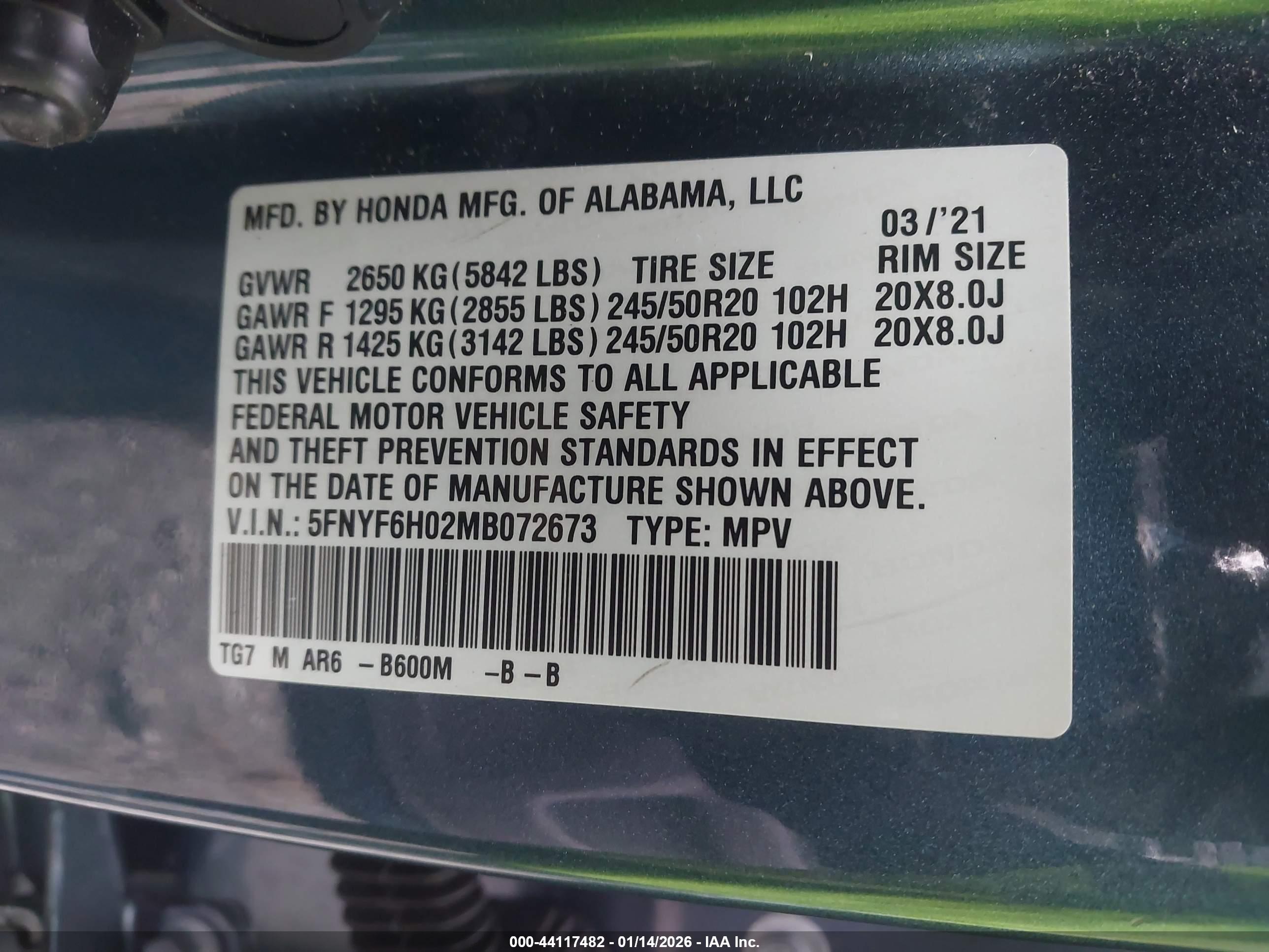 HONDA PILOT image 9