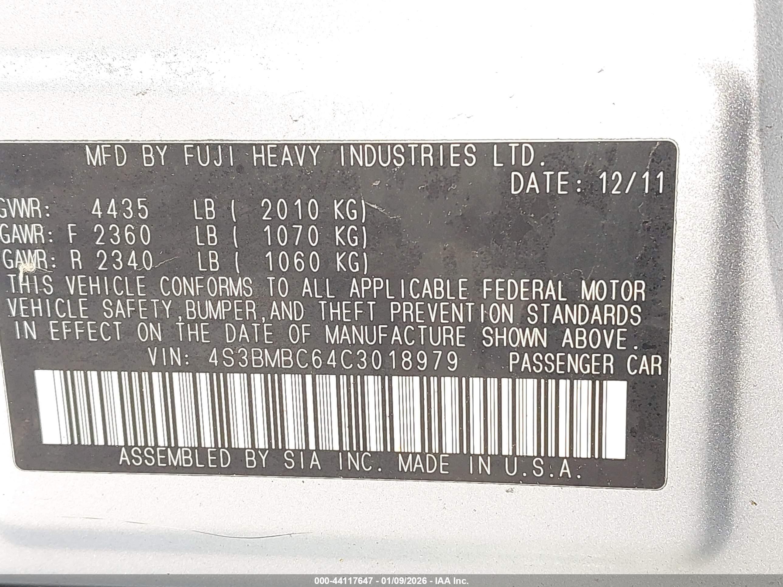 SUBARU LEGACY image 9