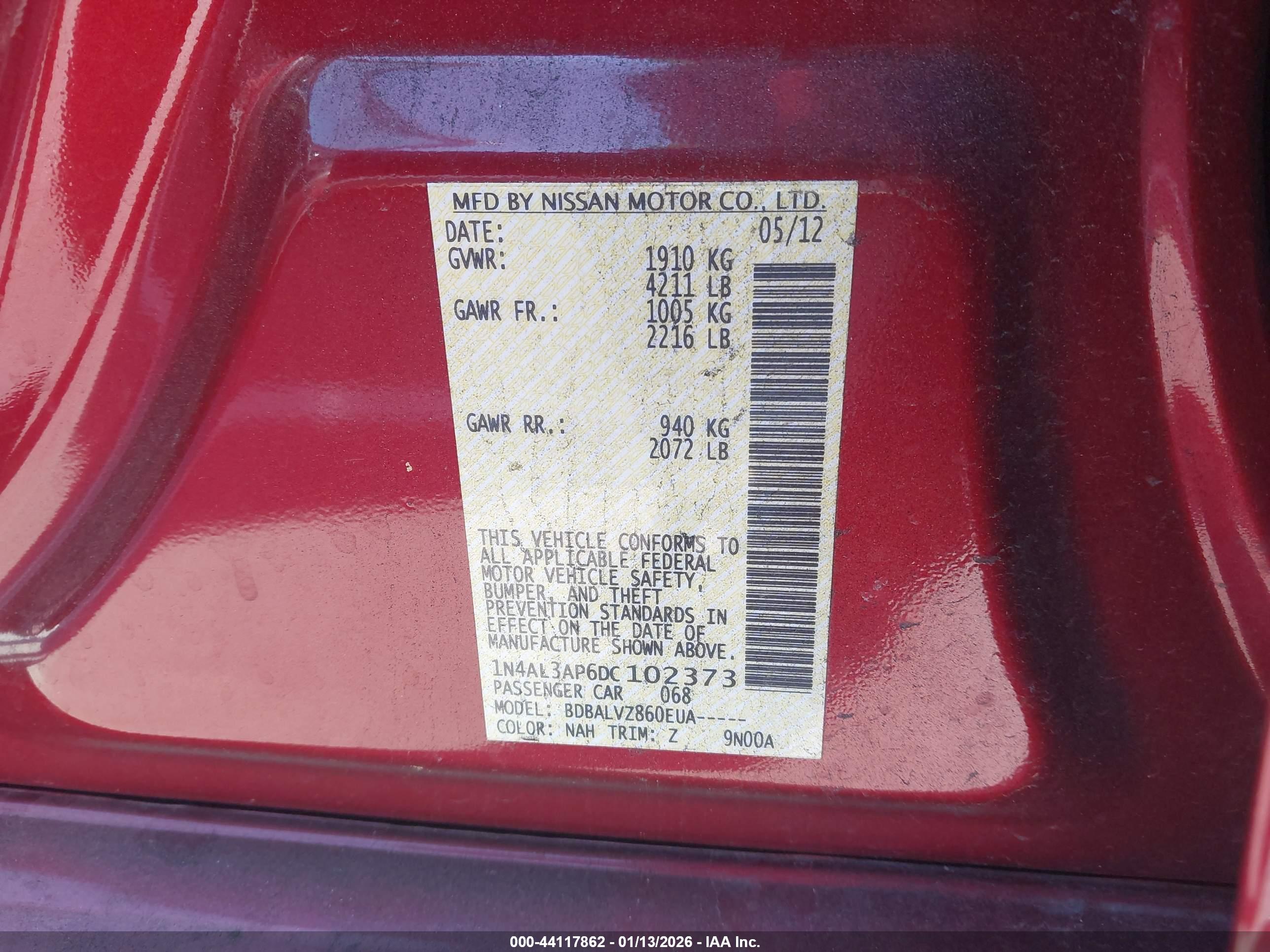 NISSAN ALTIMA image 9