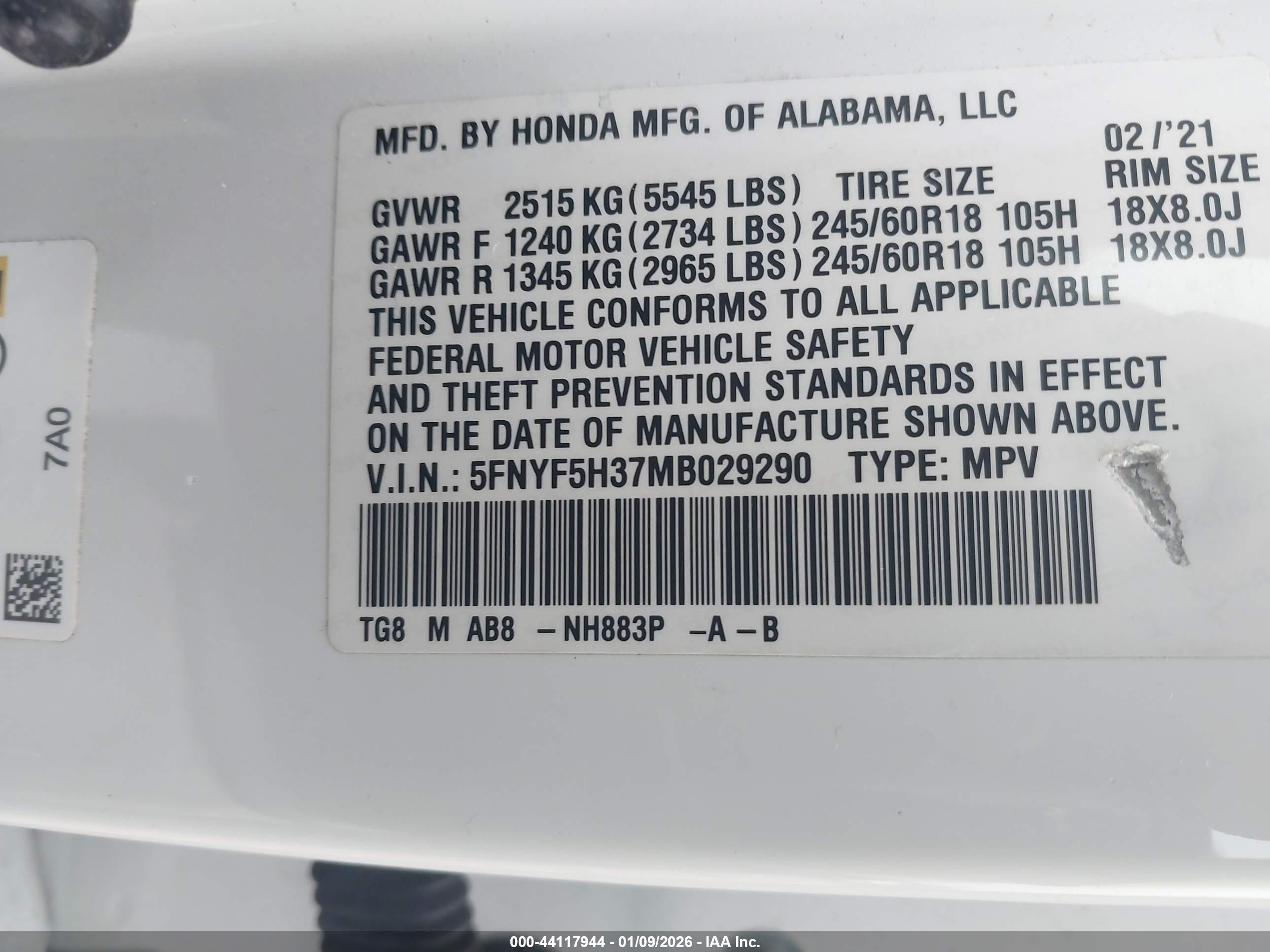 HONDA PILOT image 9