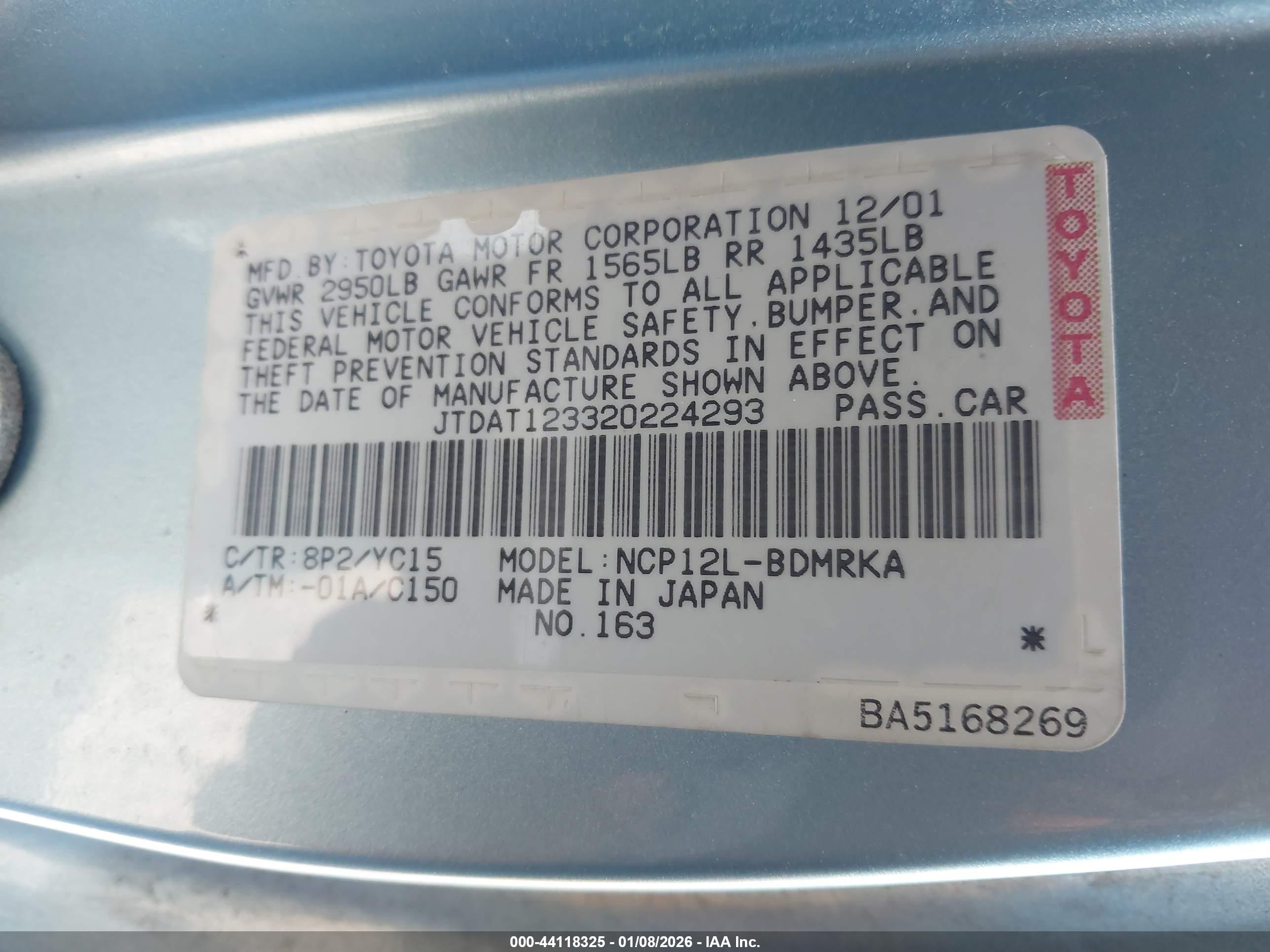 TOYOTA ECHO image 9