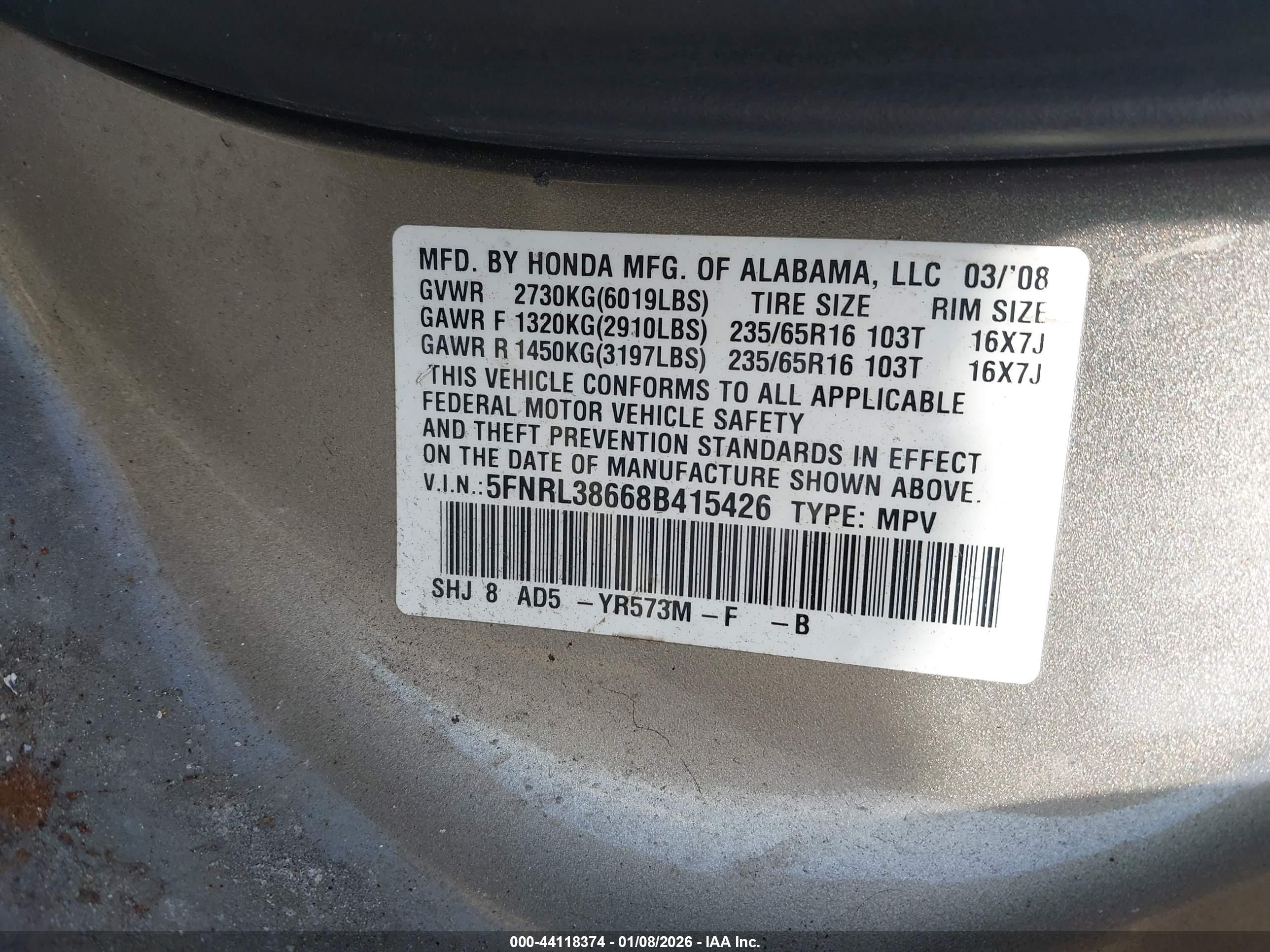 HONDA ODYSSEY image 9