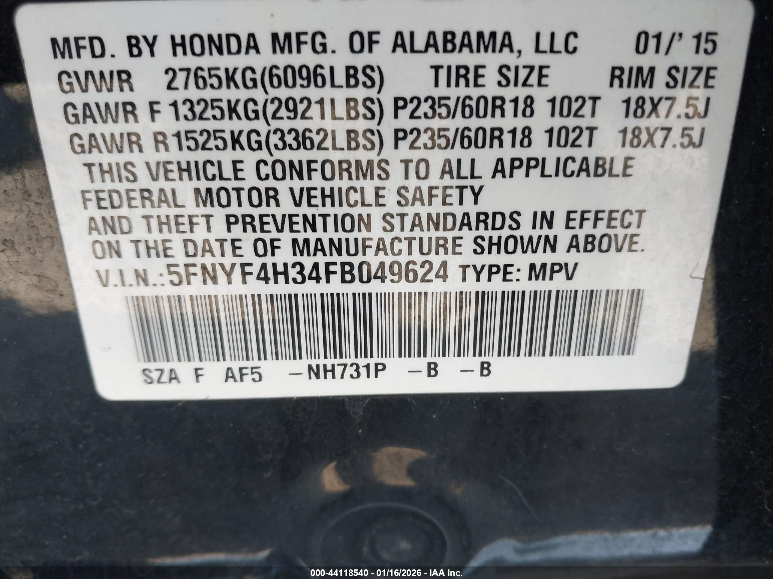 HONDA PILOT image 9