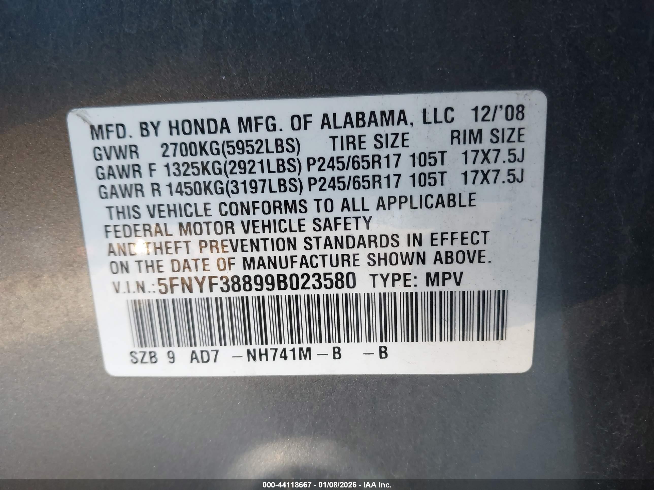 HONDA PILOT image 9