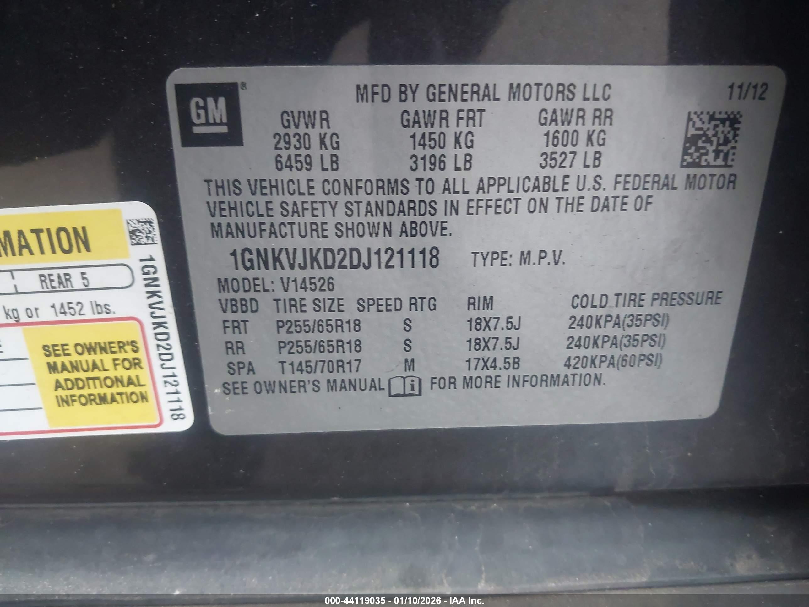 CHEVROLET TRAVERSE image 9