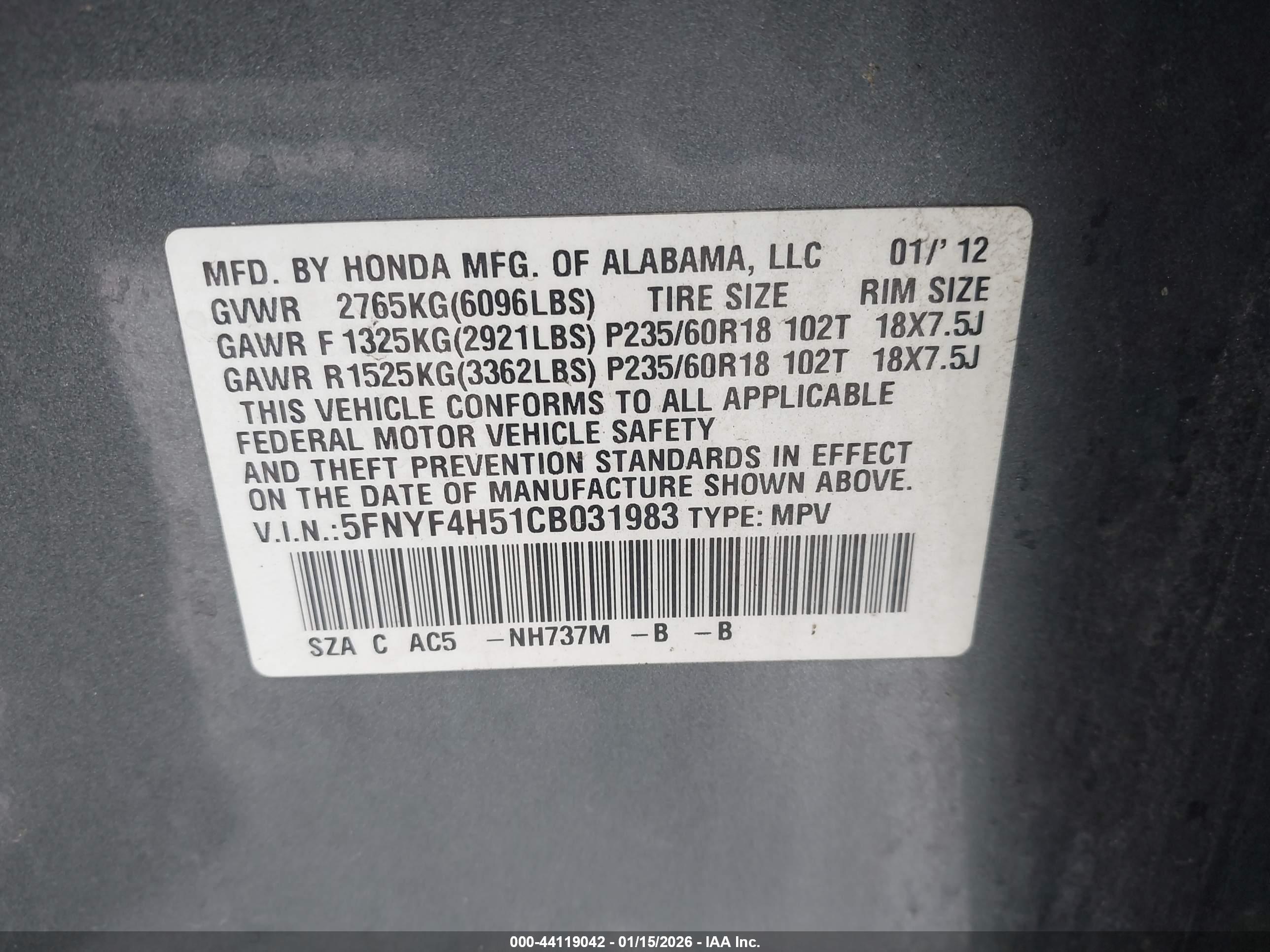 HONDA PILOT image 9