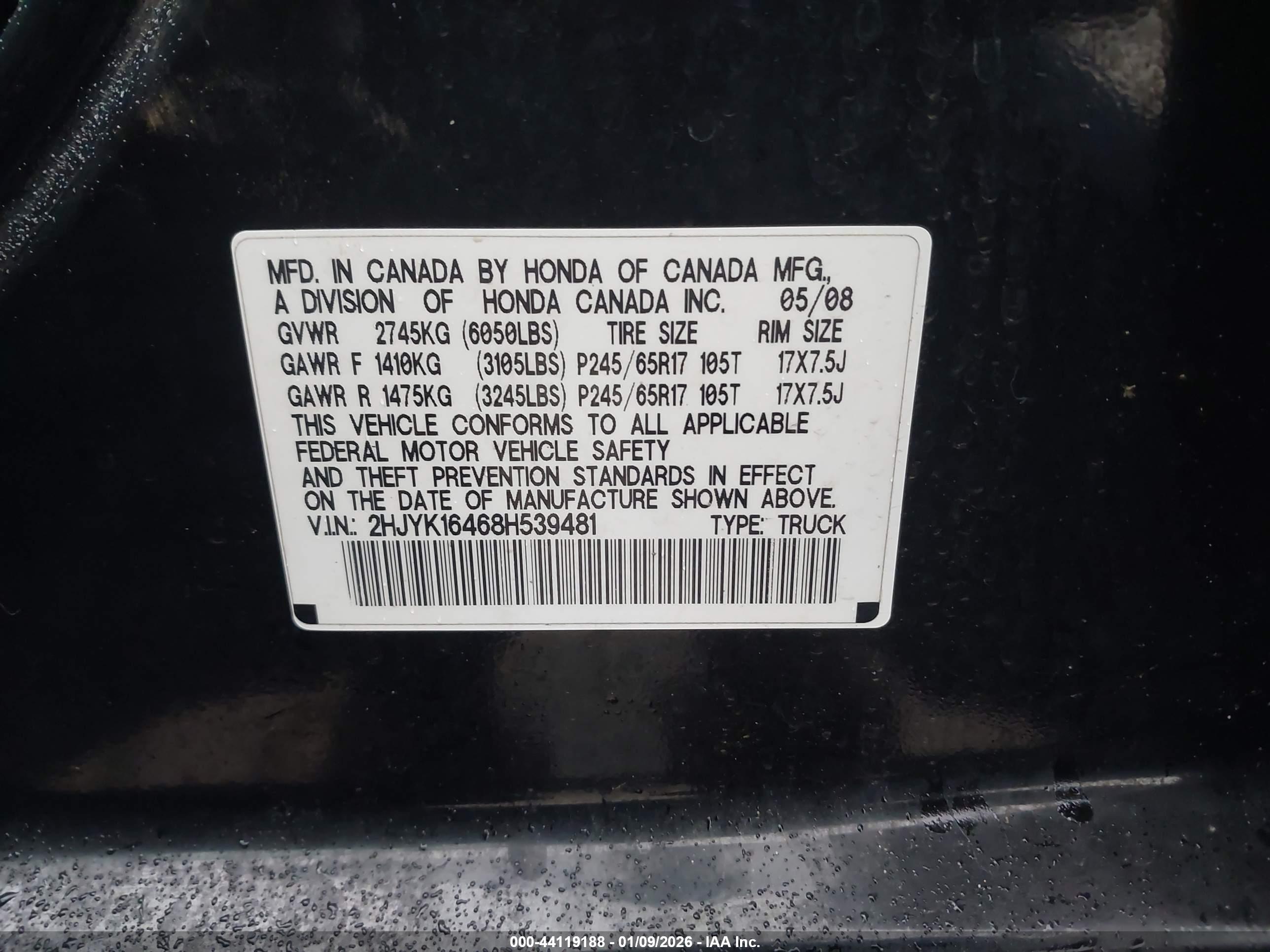 HONDA RIDGELINE image 9