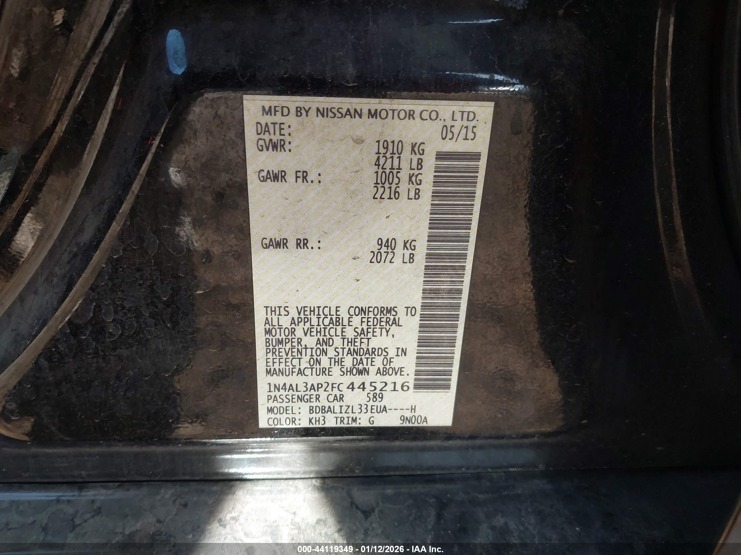 NISSAN ALTIMA image 9
