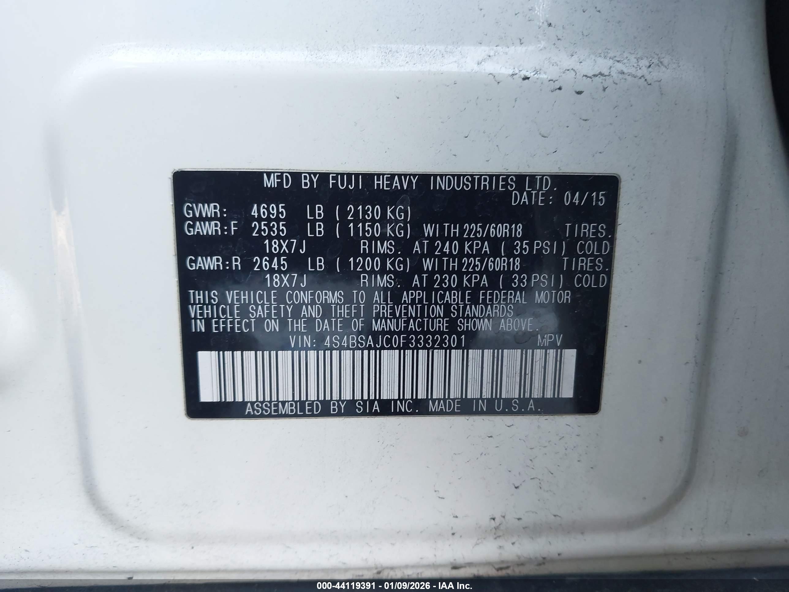 SUBARU OUTBACK image 9