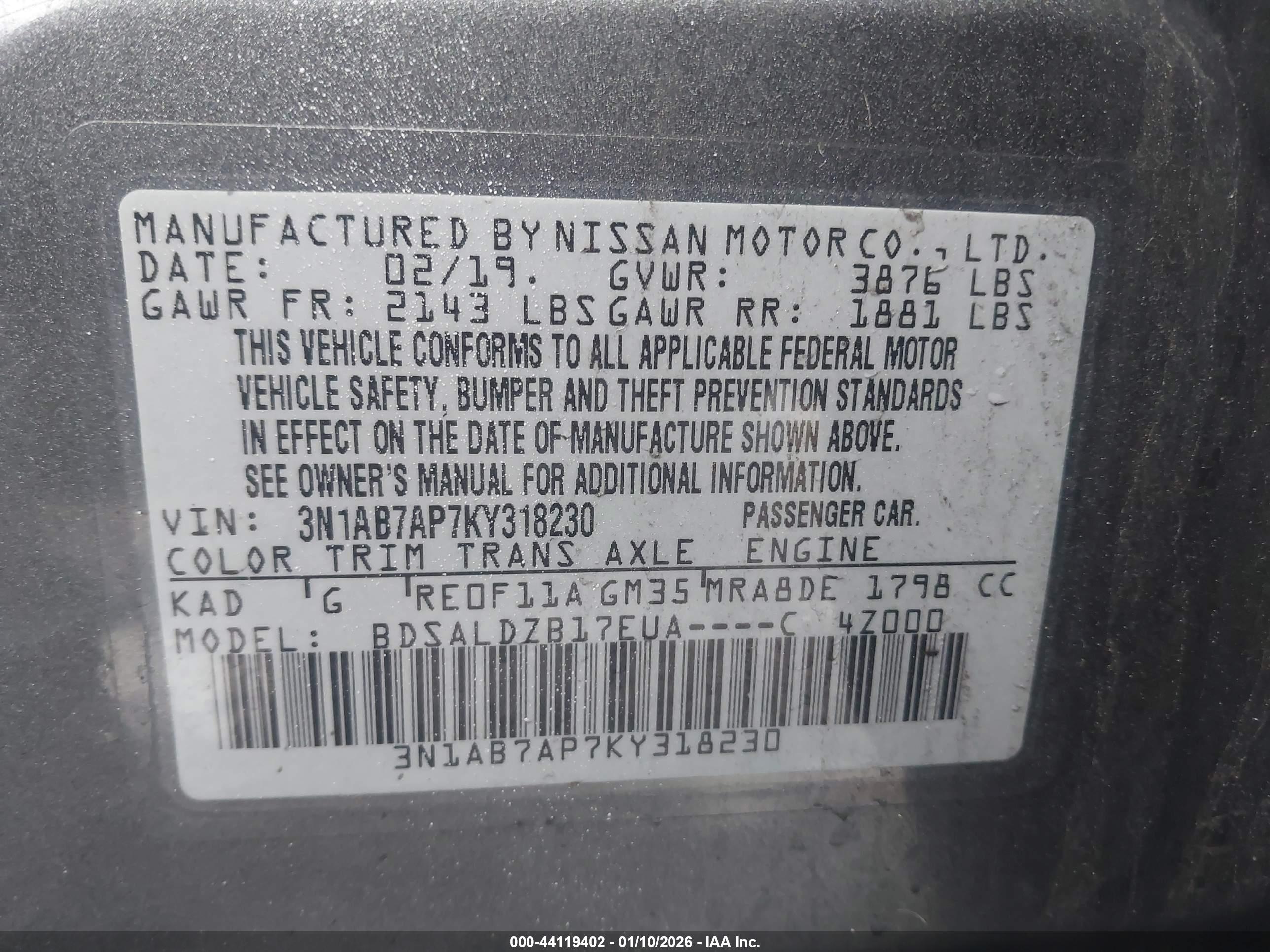 NISSAN SENTRA image 9