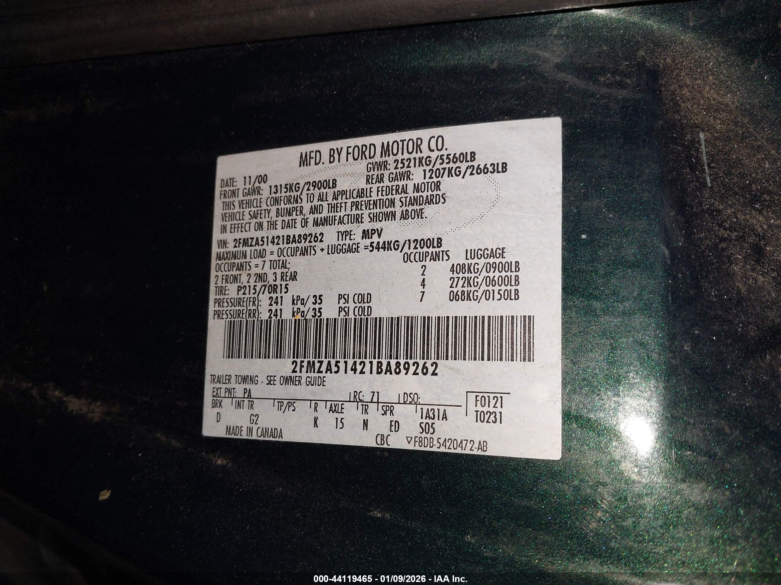 FORD WINDSTAR image 9
