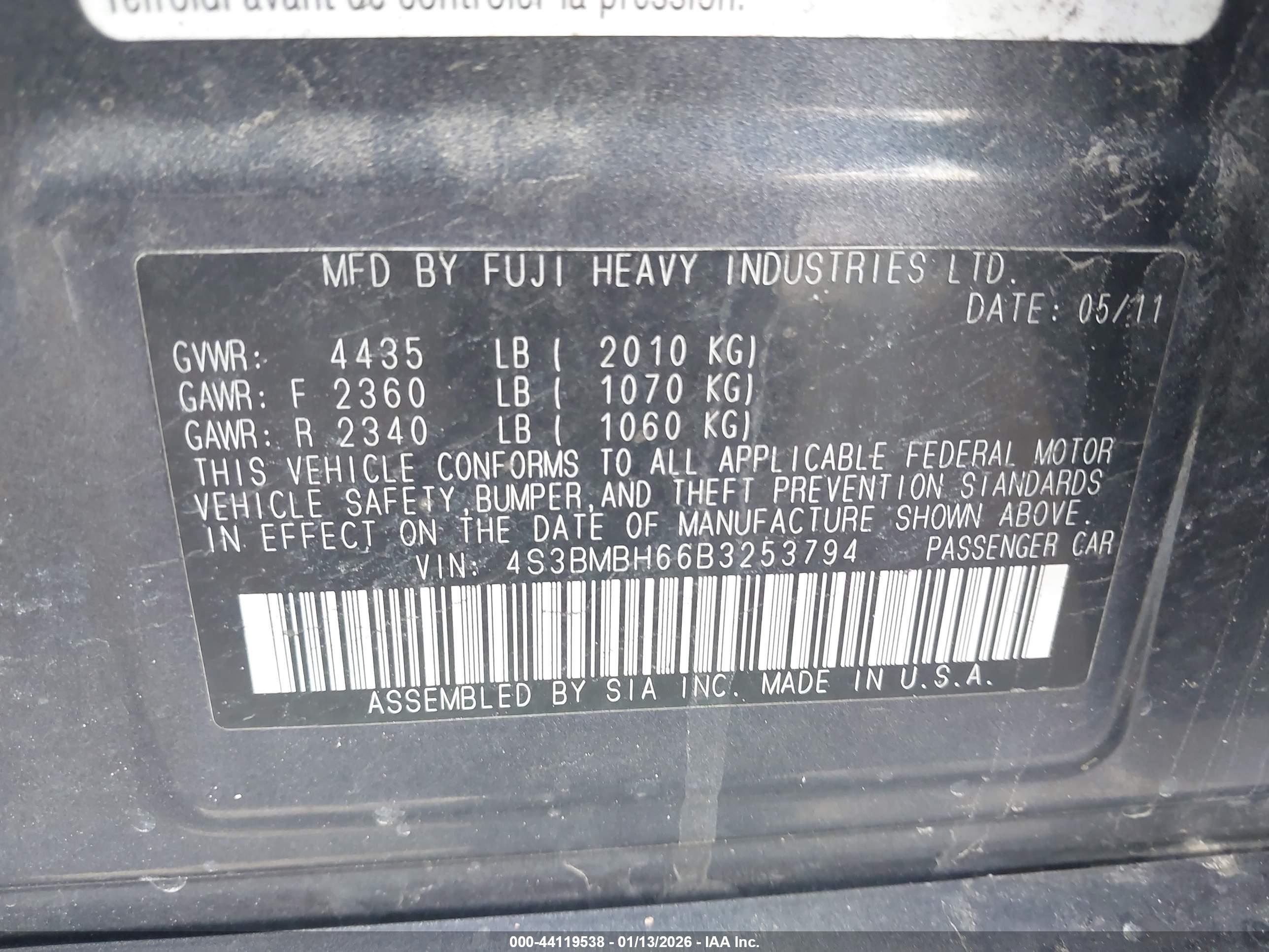 SUBARU LEGACY image 9