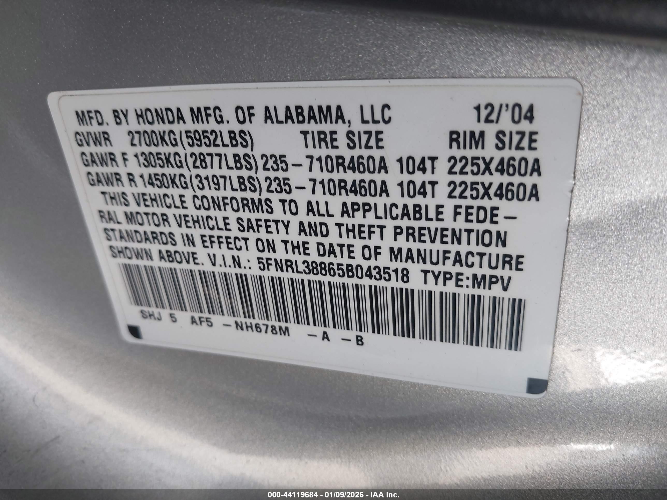 HONDA ODYSSEY image 9