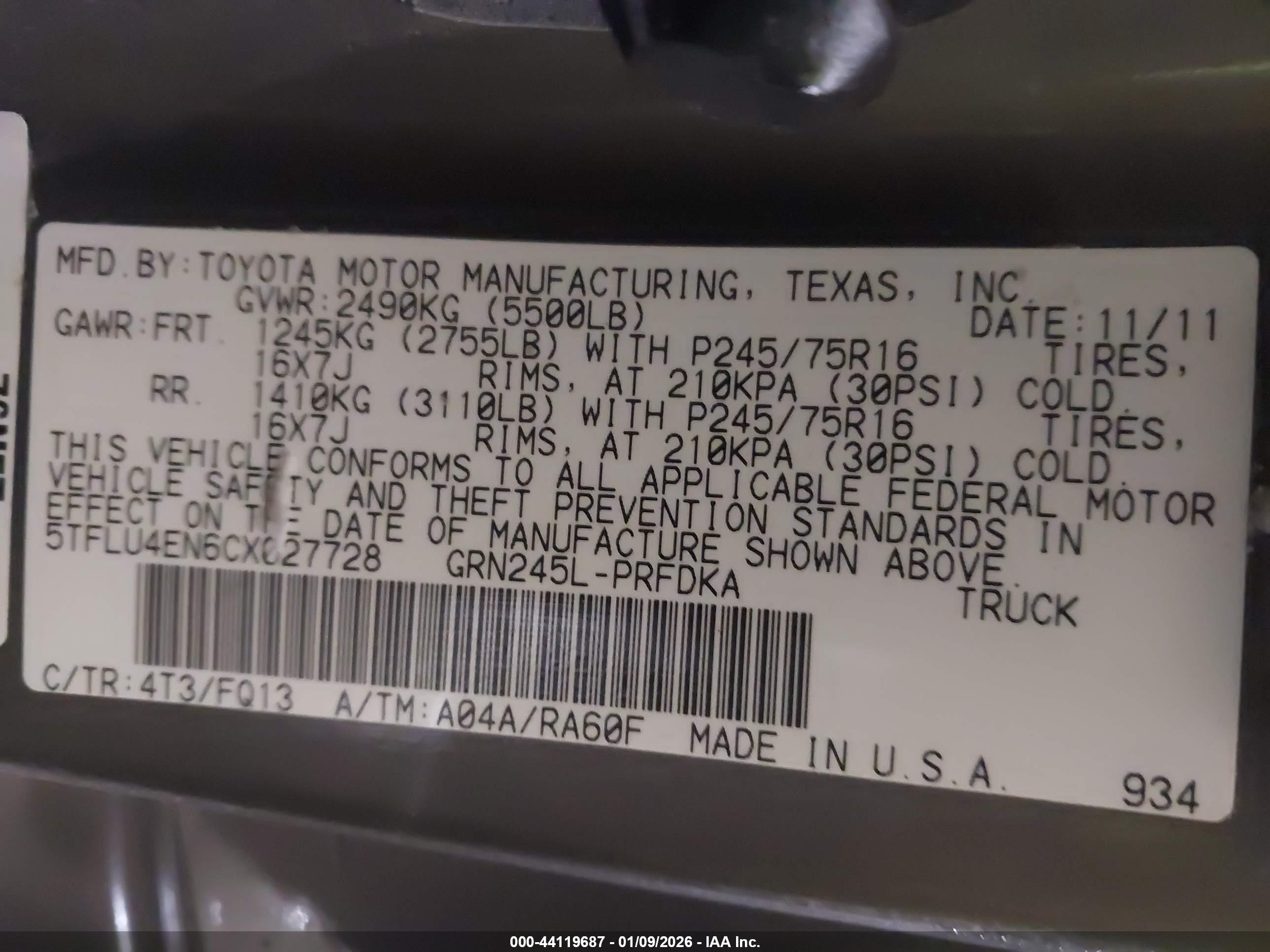 TOYOTA TACOMA image 9