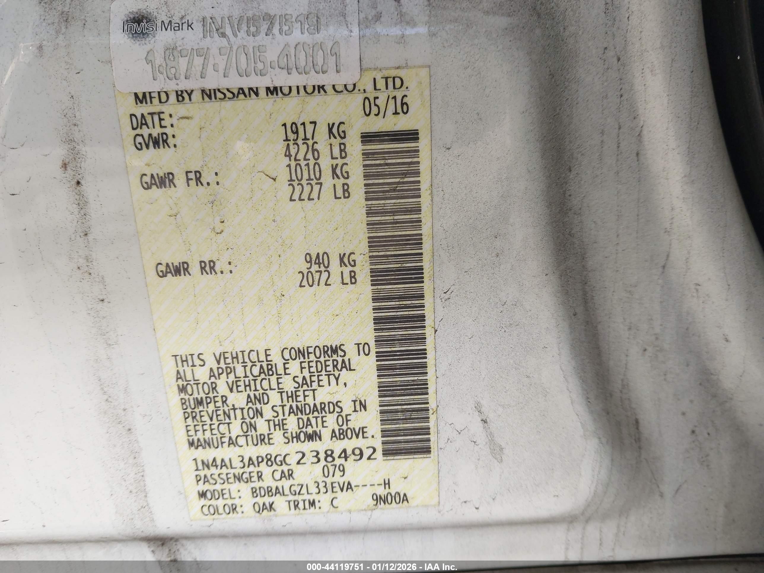 NISSAN ALTIMA image 9