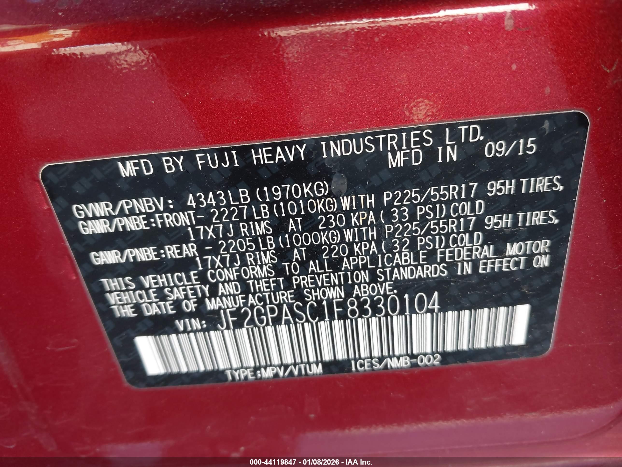 SUBARU XV image 9