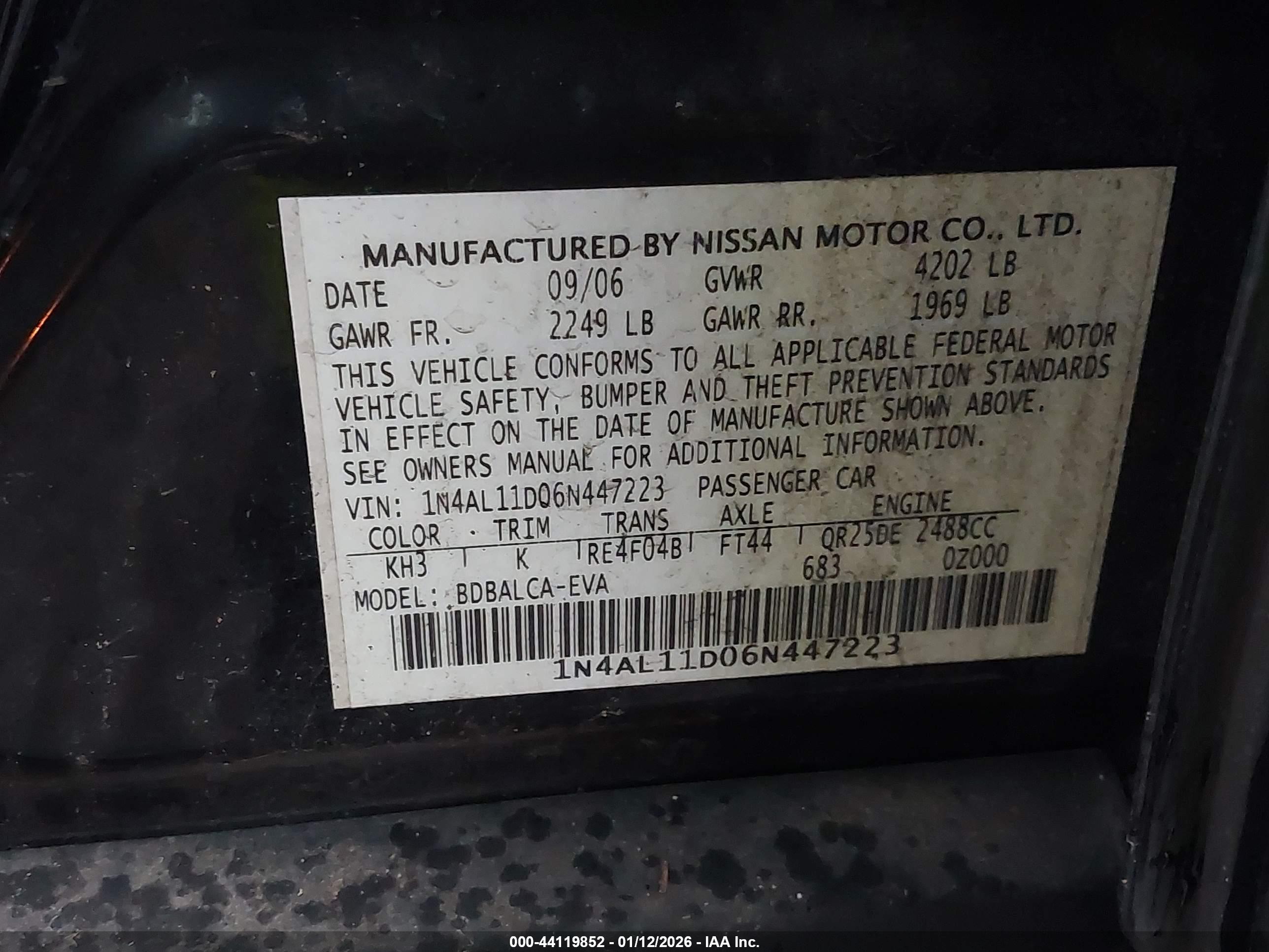 NISSAN ALTIMA image 9