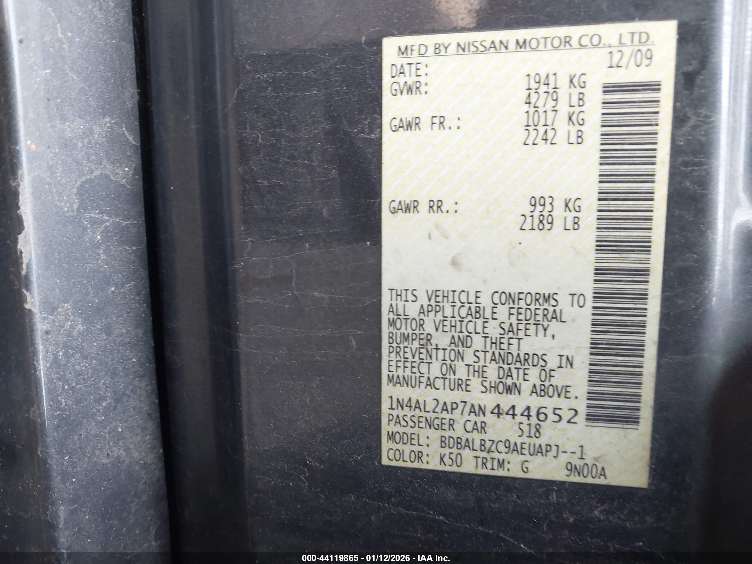 NISSAN ALTIMA image 9