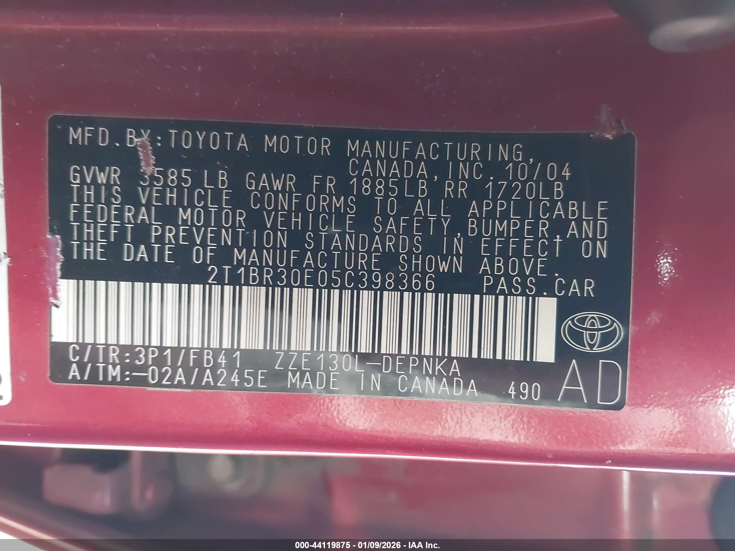 TOYOTA COROLLA image 9