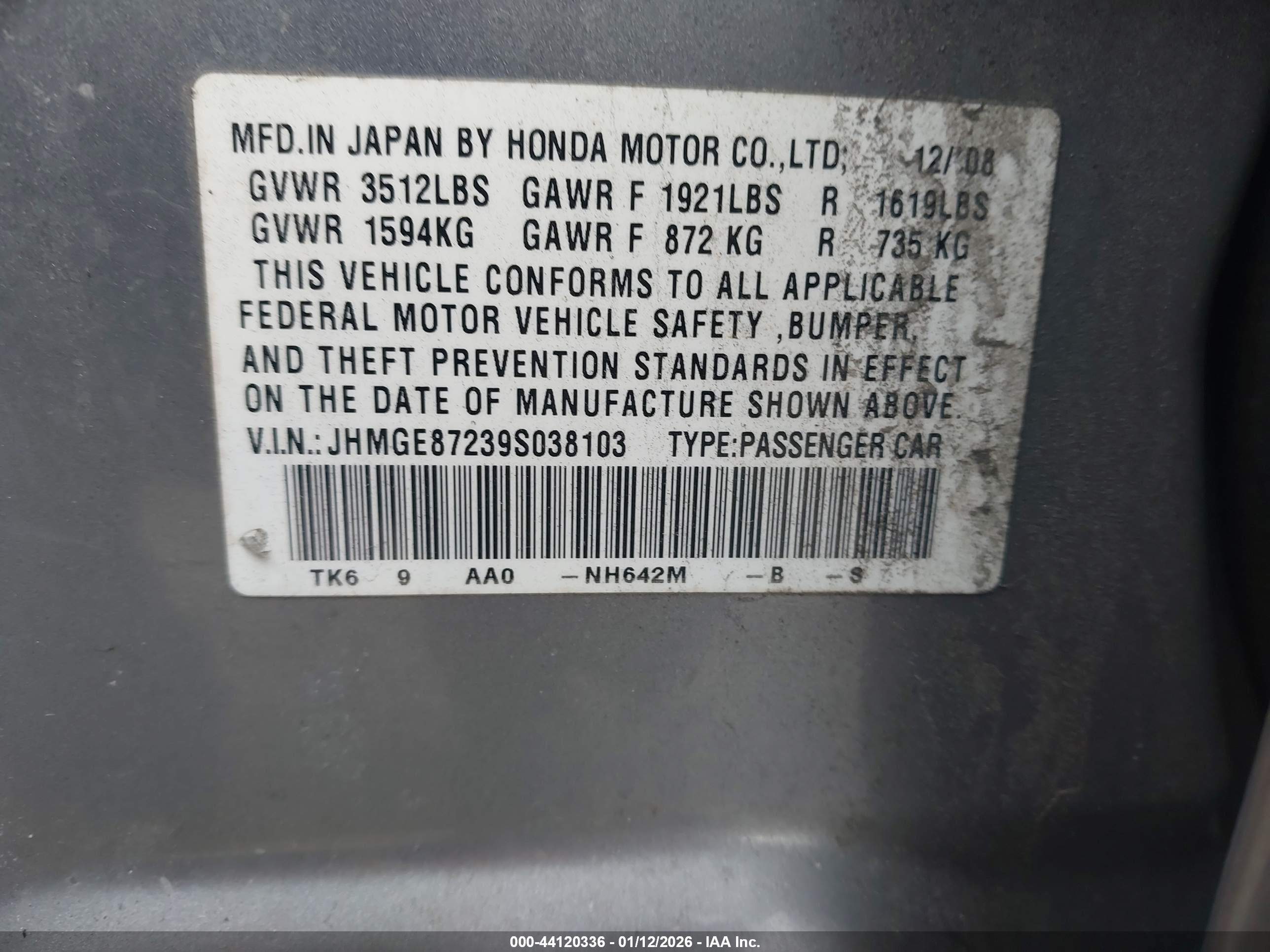 HONDA FIT image 9