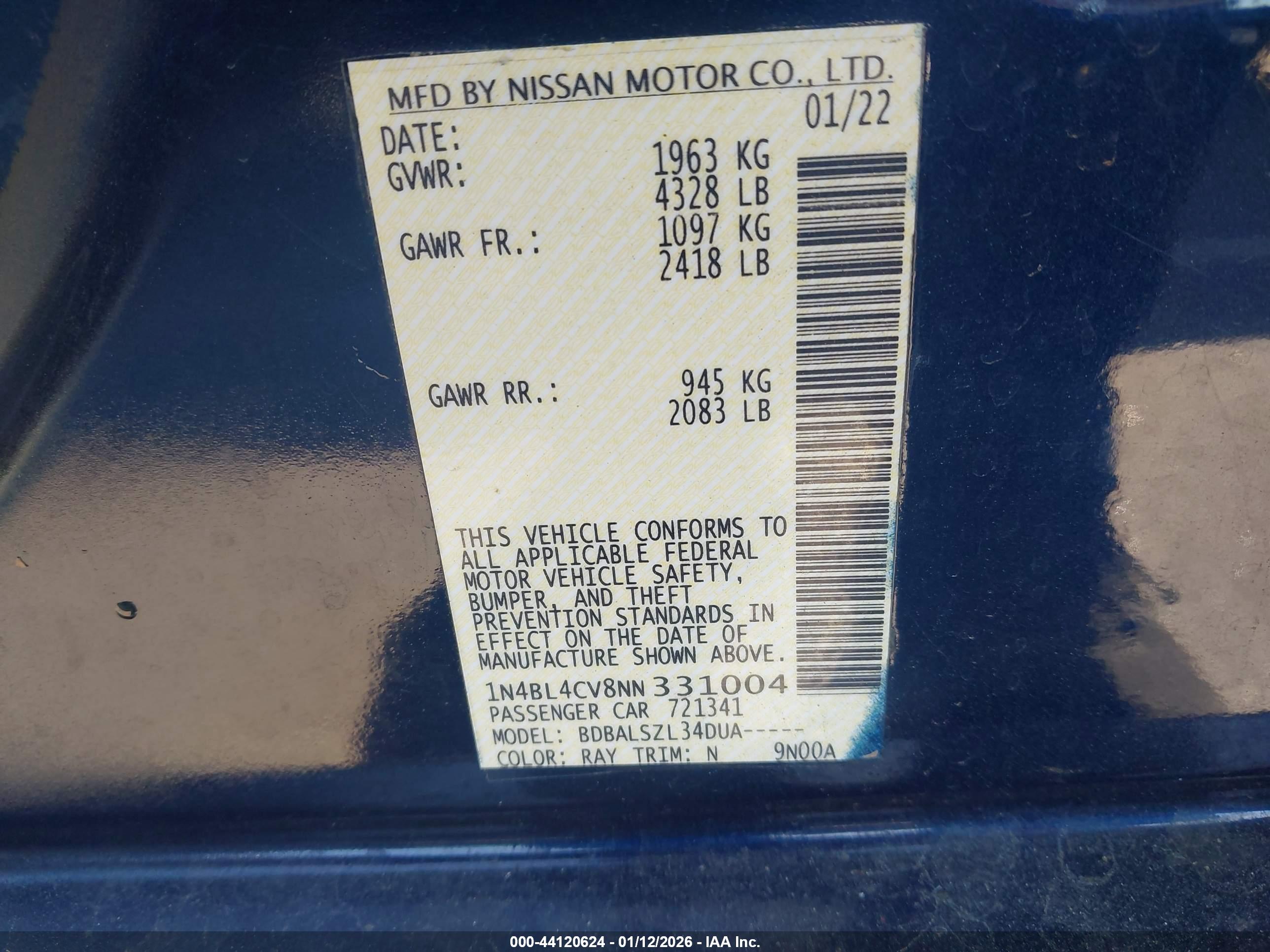 NISSAN ALTIMA image 9