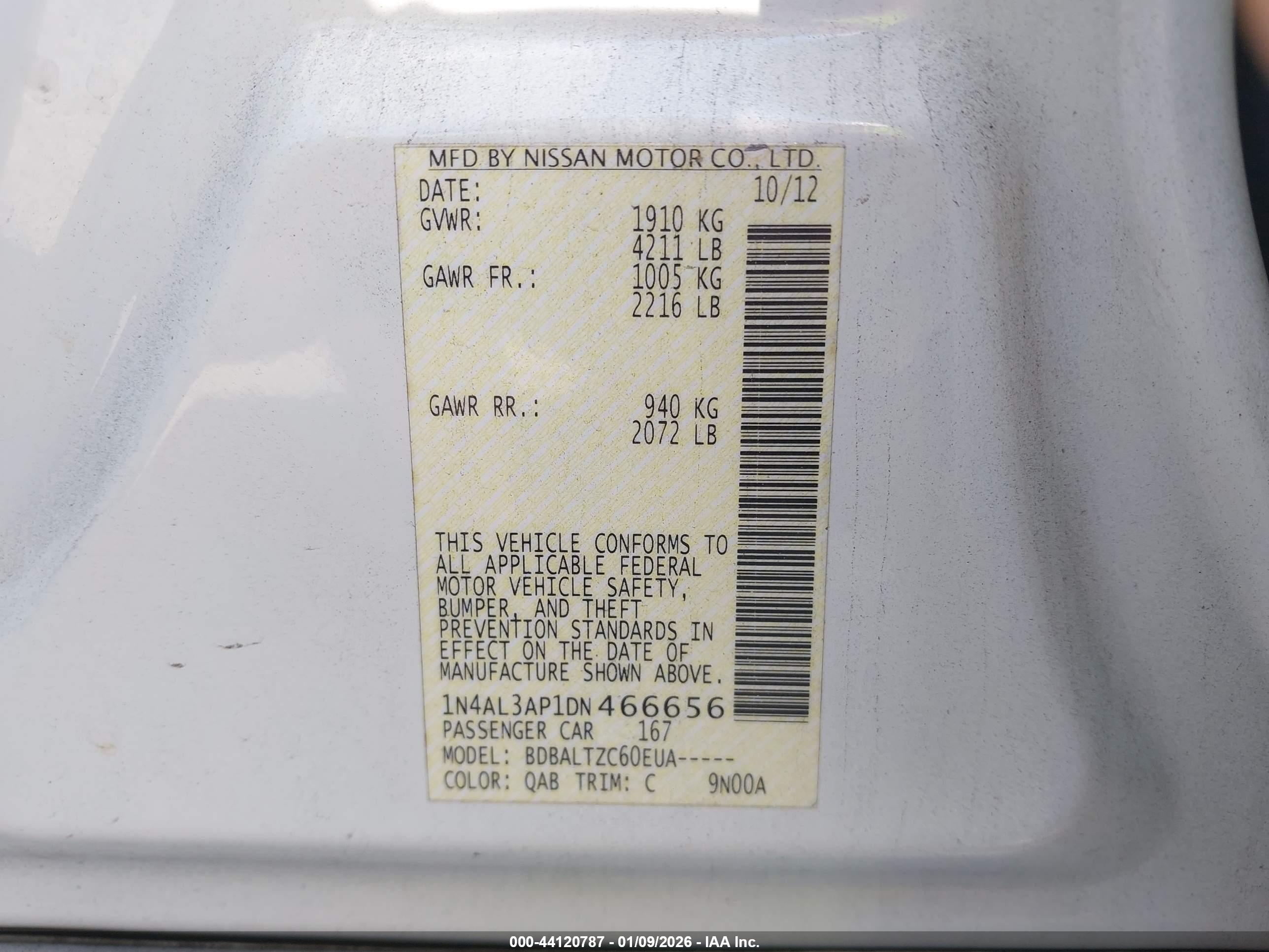 NISSAN ALTIMA image 9