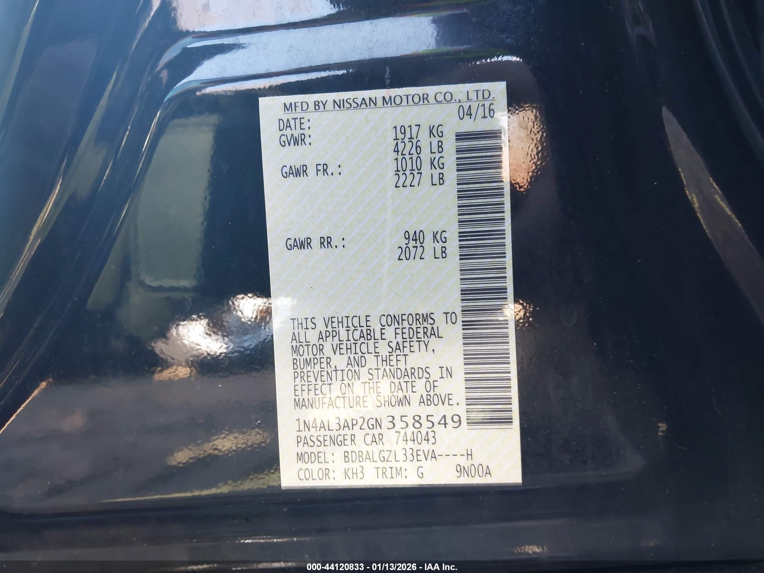 NISSAN ALTIMA image 9