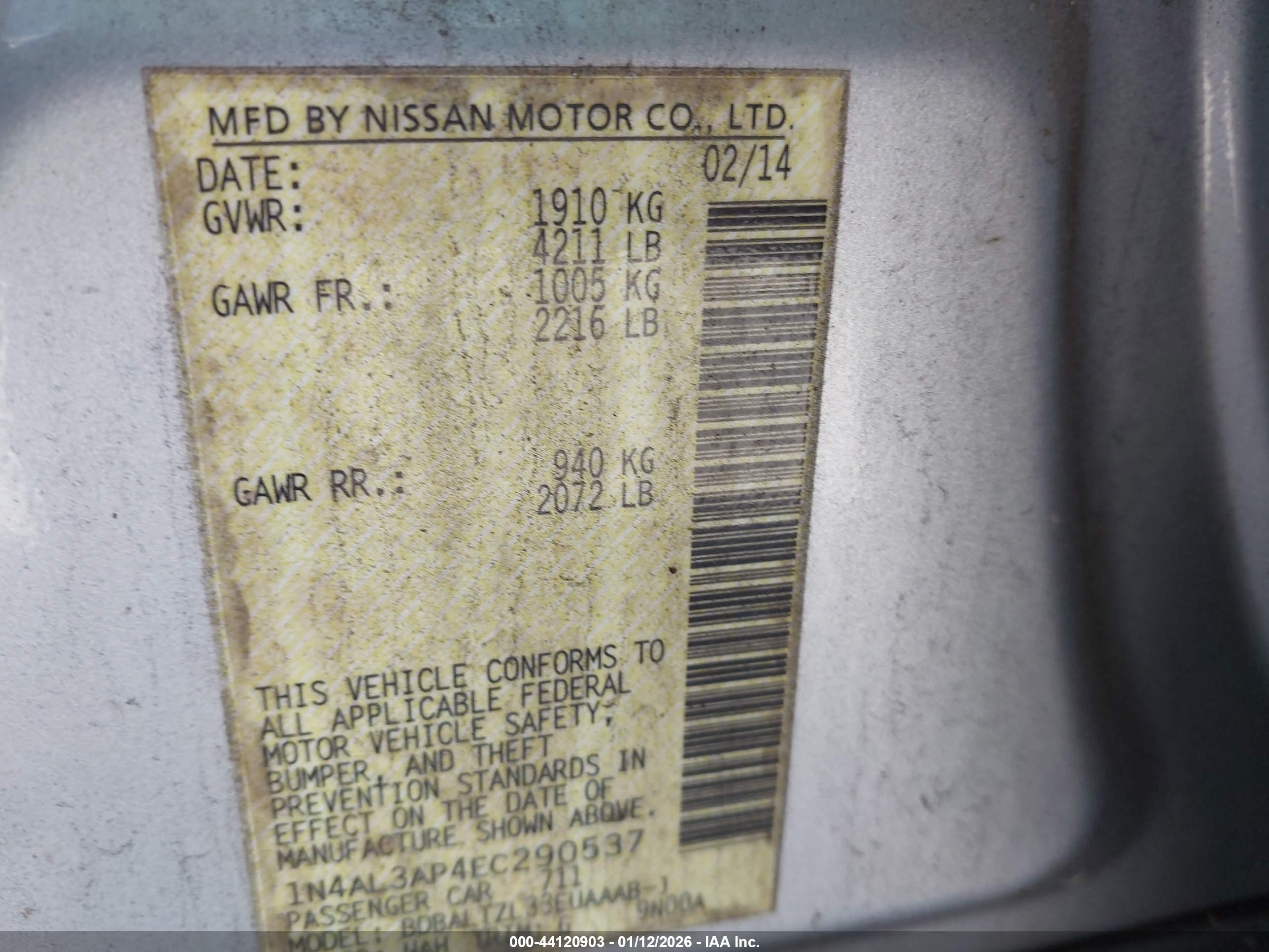 NISSAN ALTIMA image 9