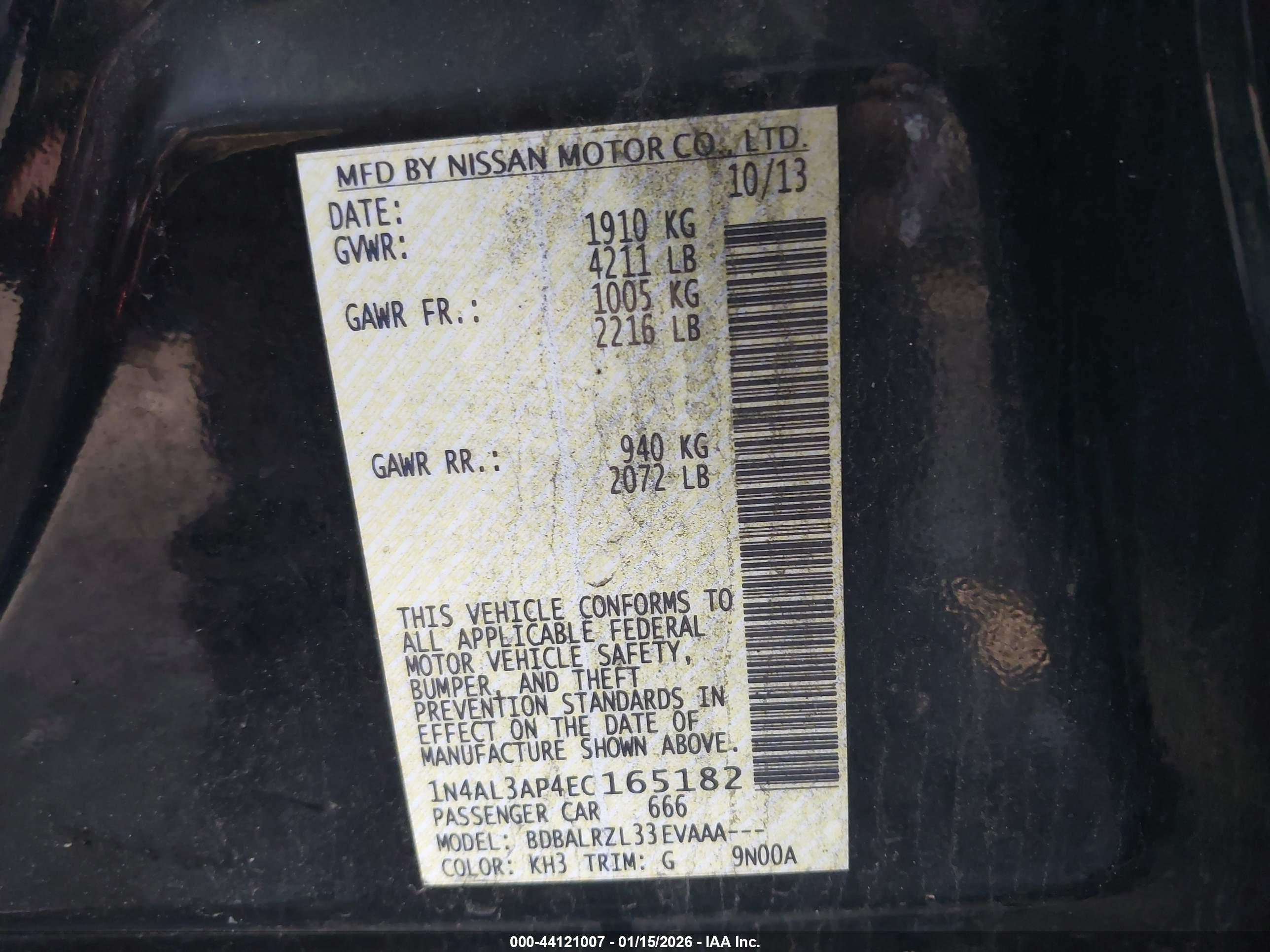 NISSAN ALTIMA image 9