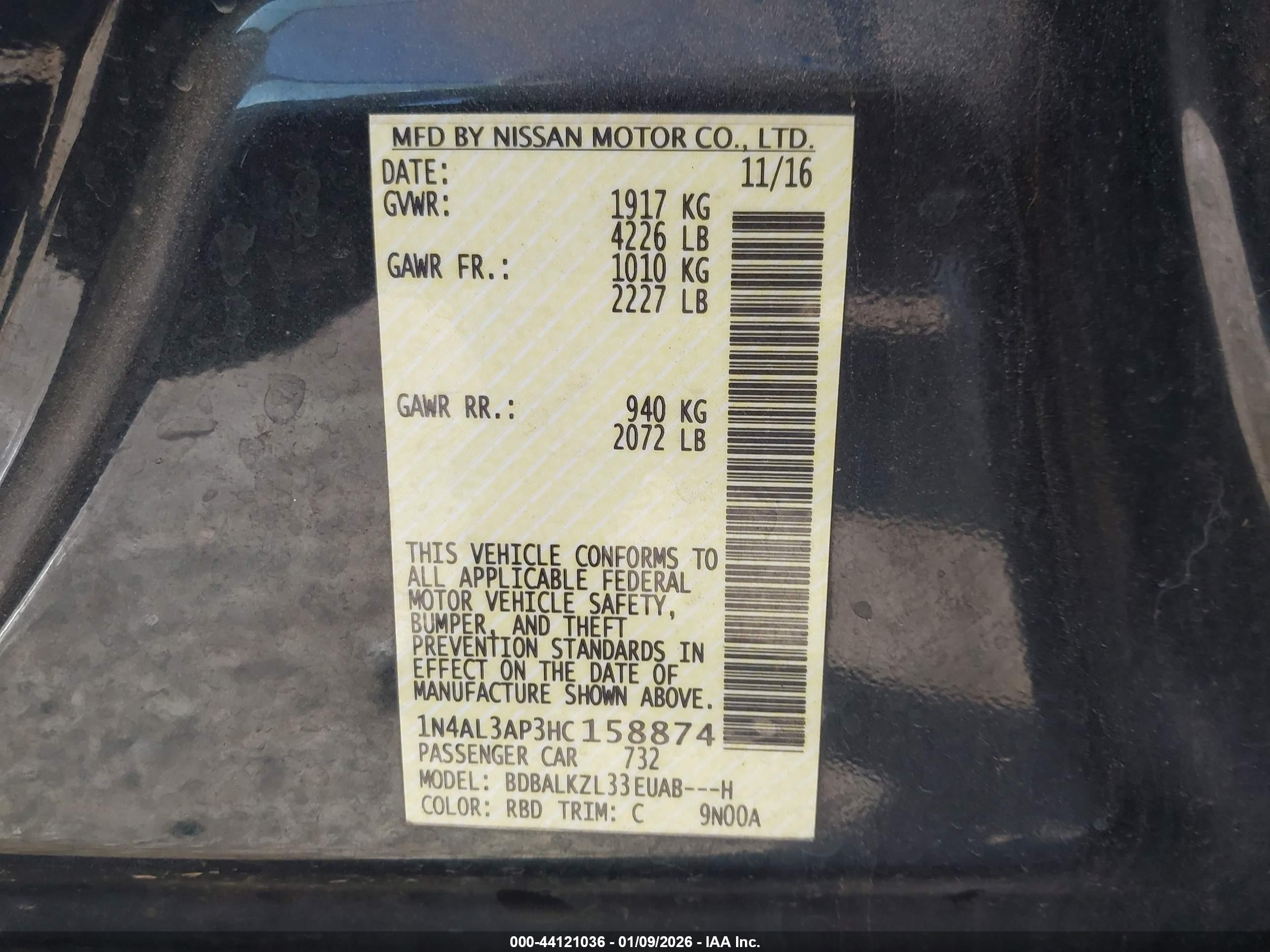 NISSAN ALTIMA image 9