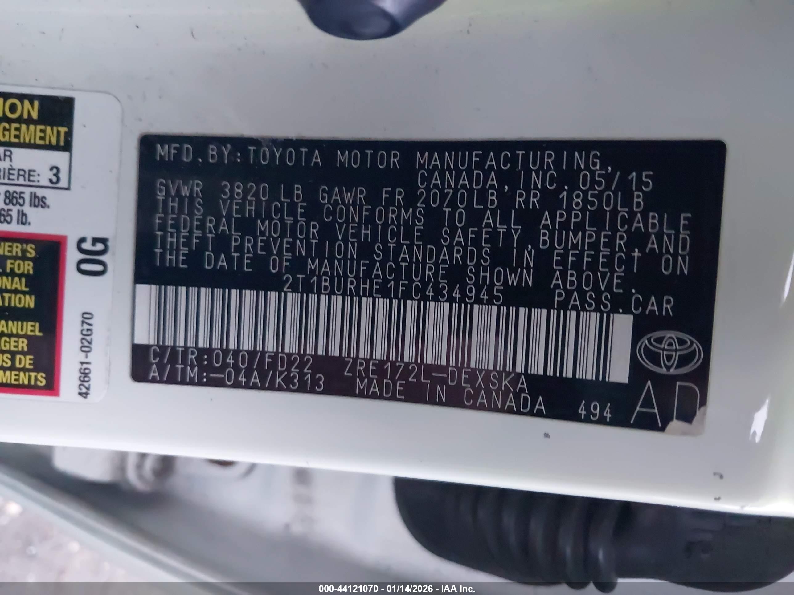 TOYOTA COROLLA image 9