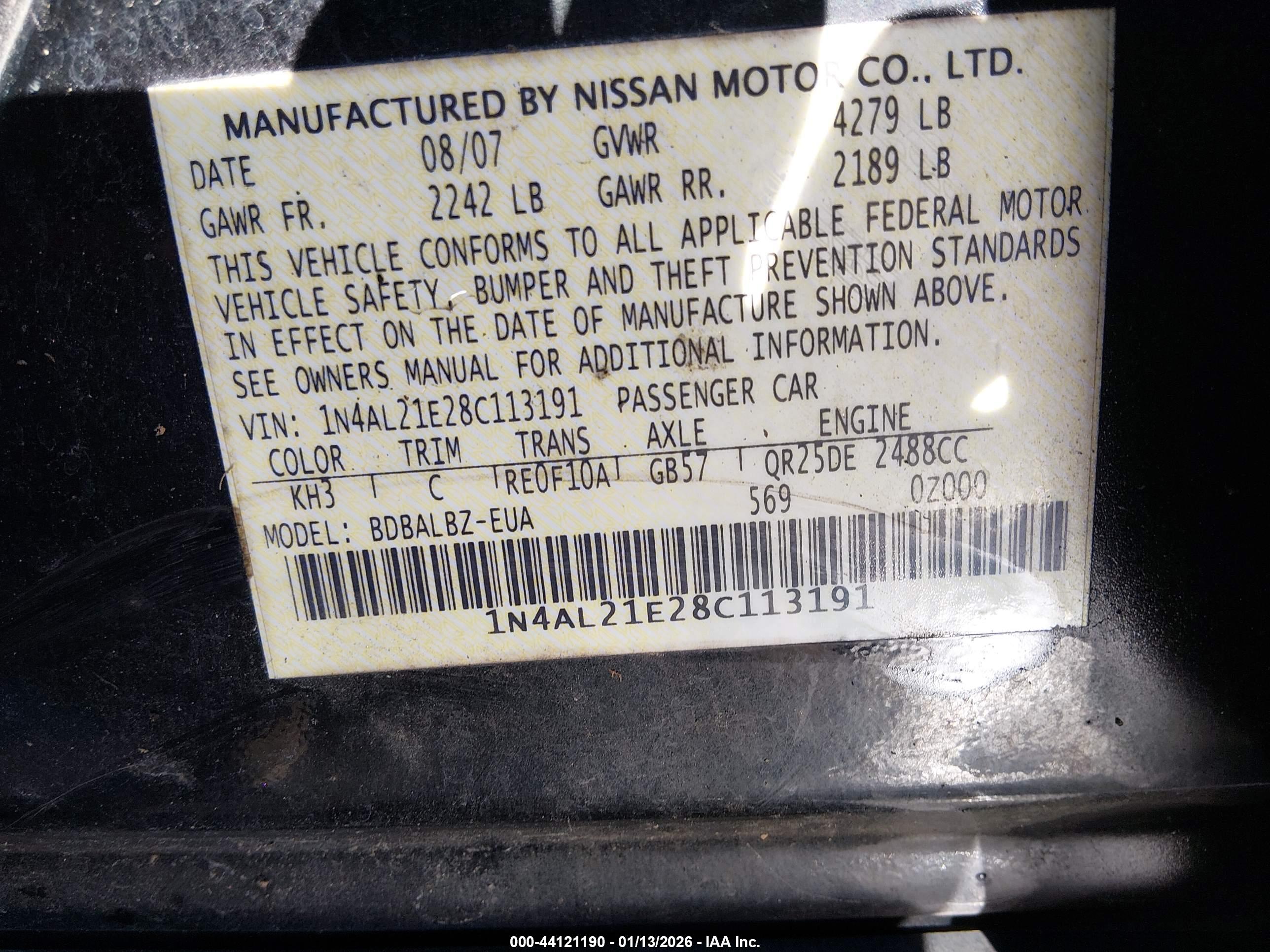 NISSAN ALTIMA image 9