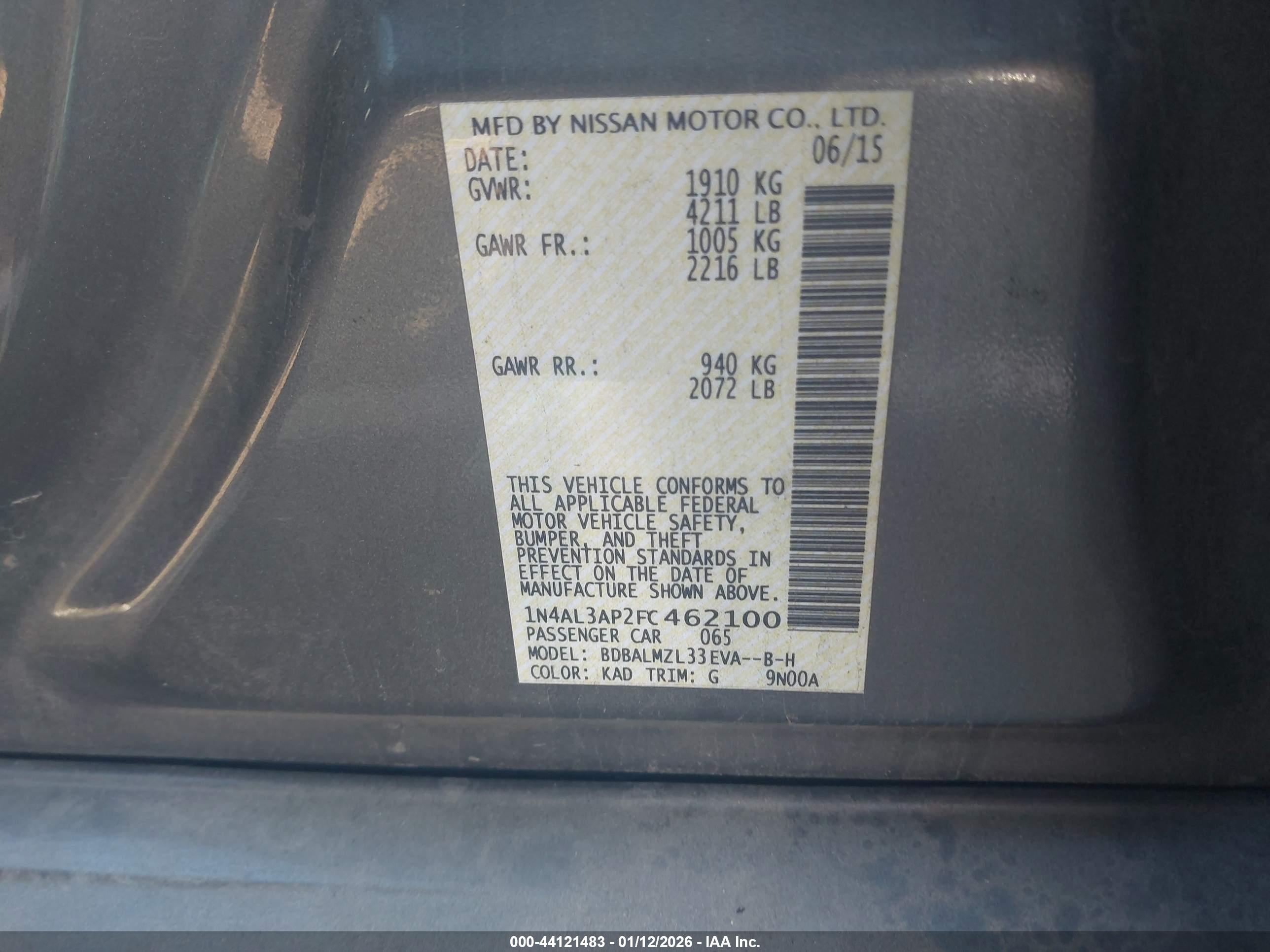 NISSAN ALTIMA image 9