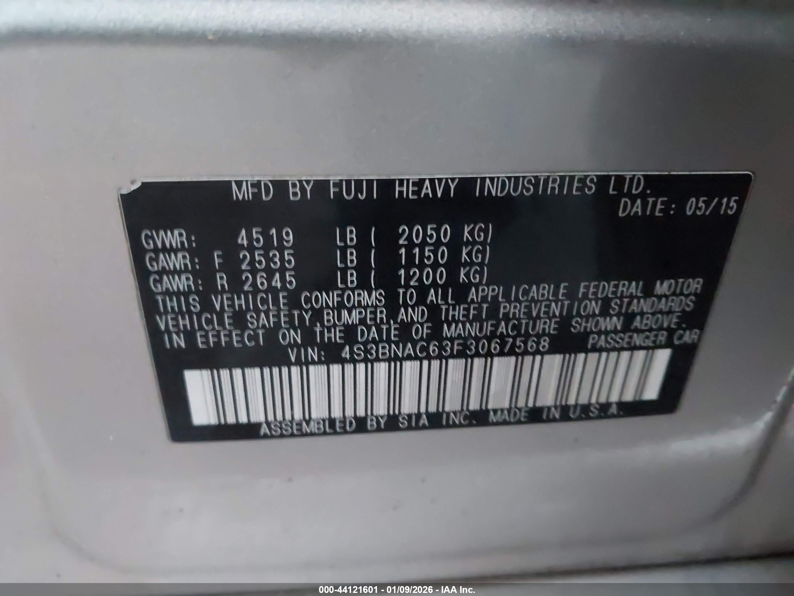 SUBARU LEGACY image 9