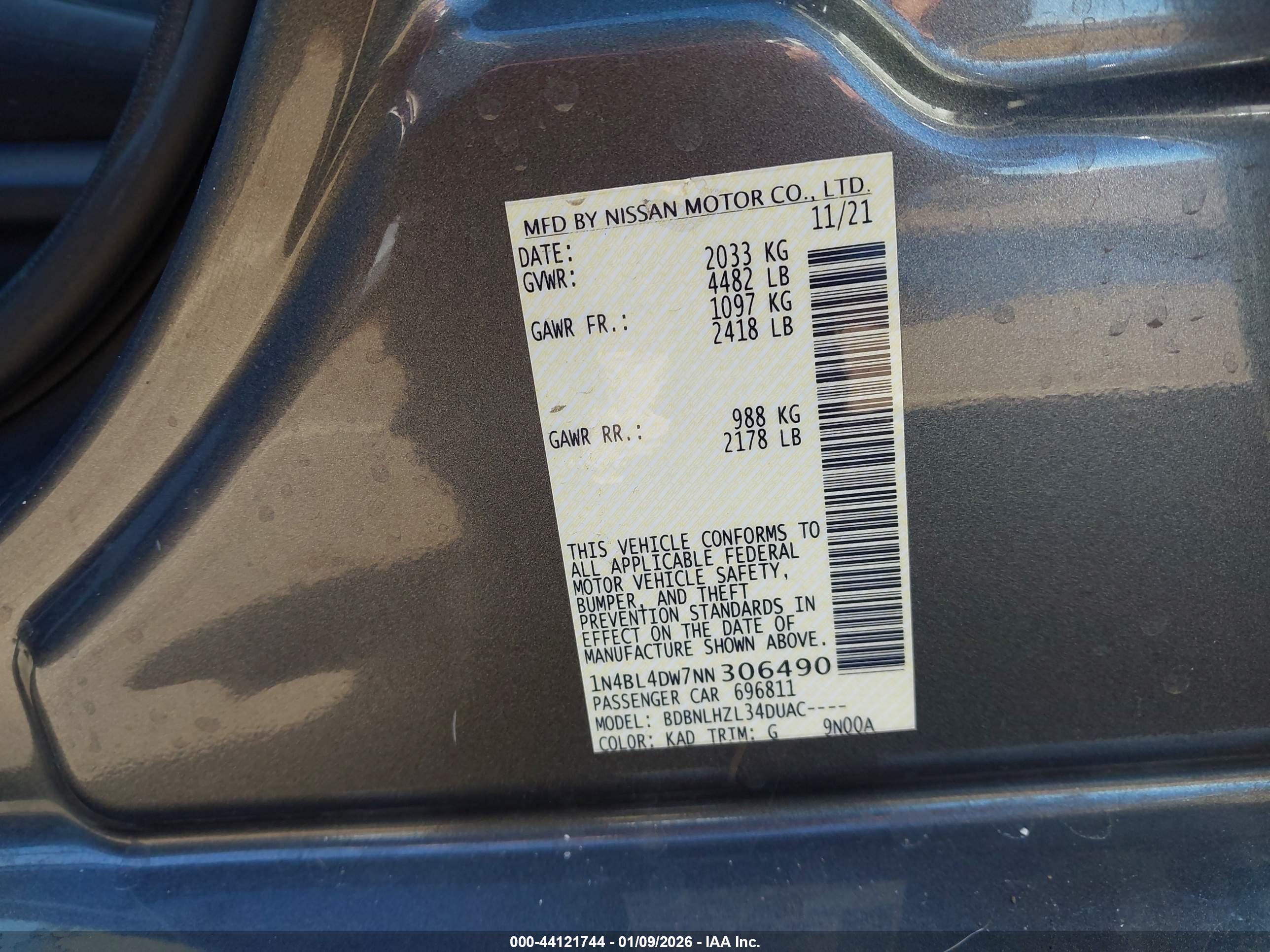 NISSAN ALTIMA image 9