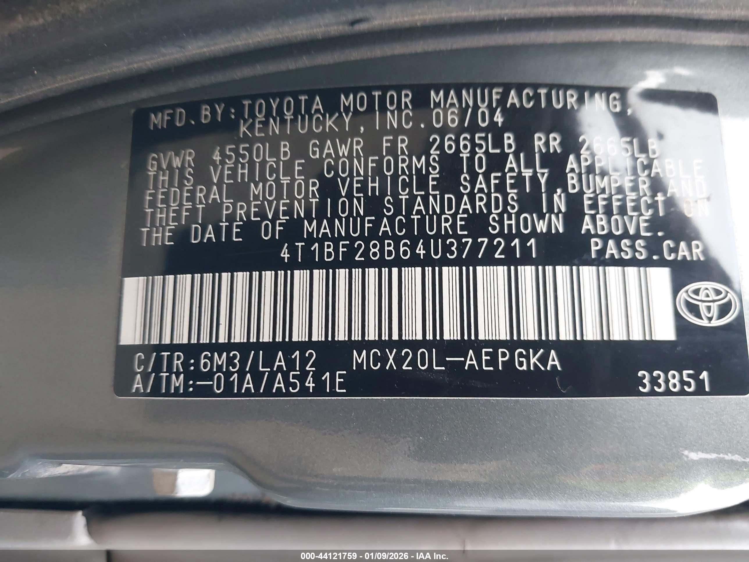 TOYOTA AVALON image 9