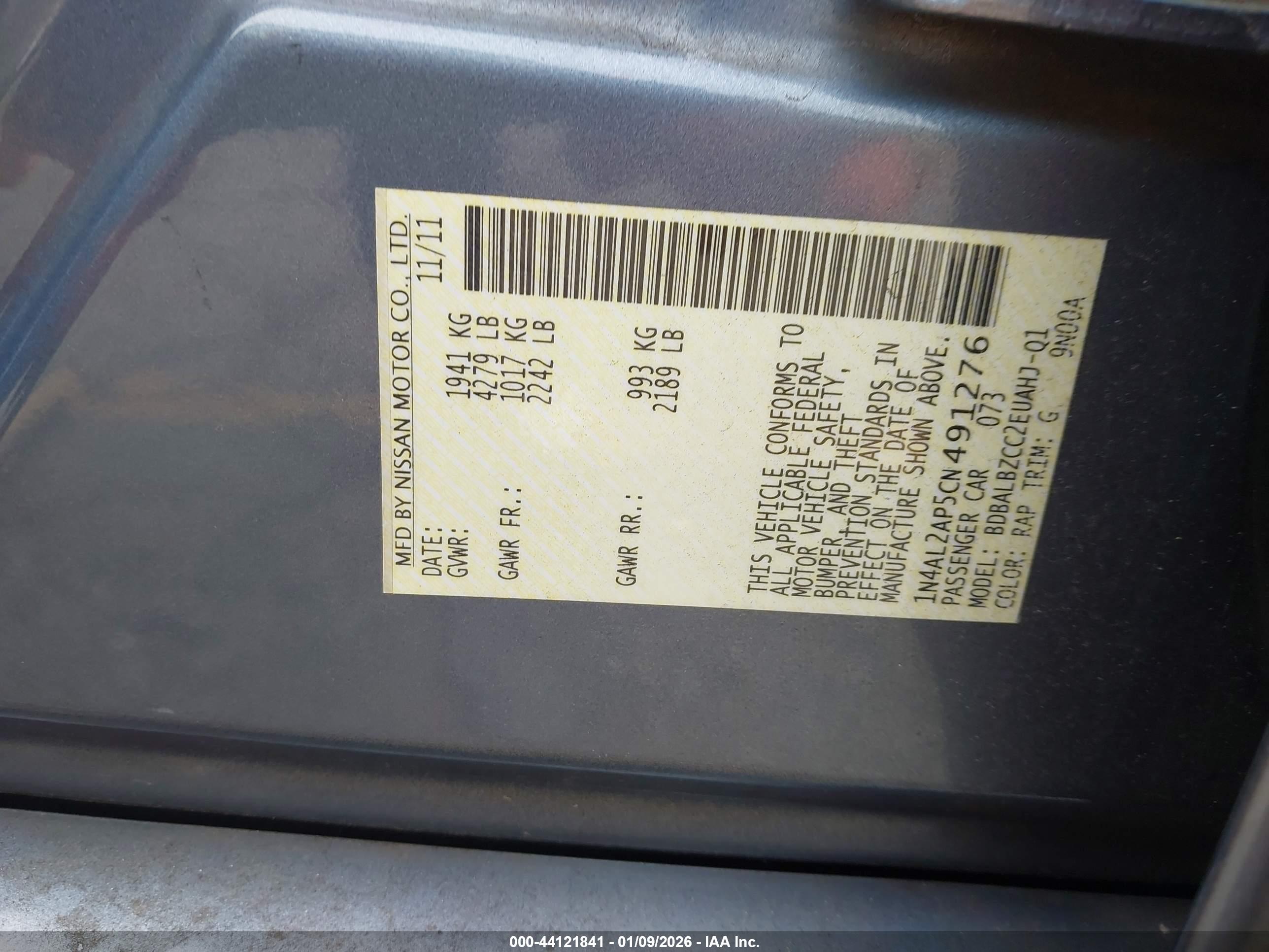 NISSAN ALTIMA image 9