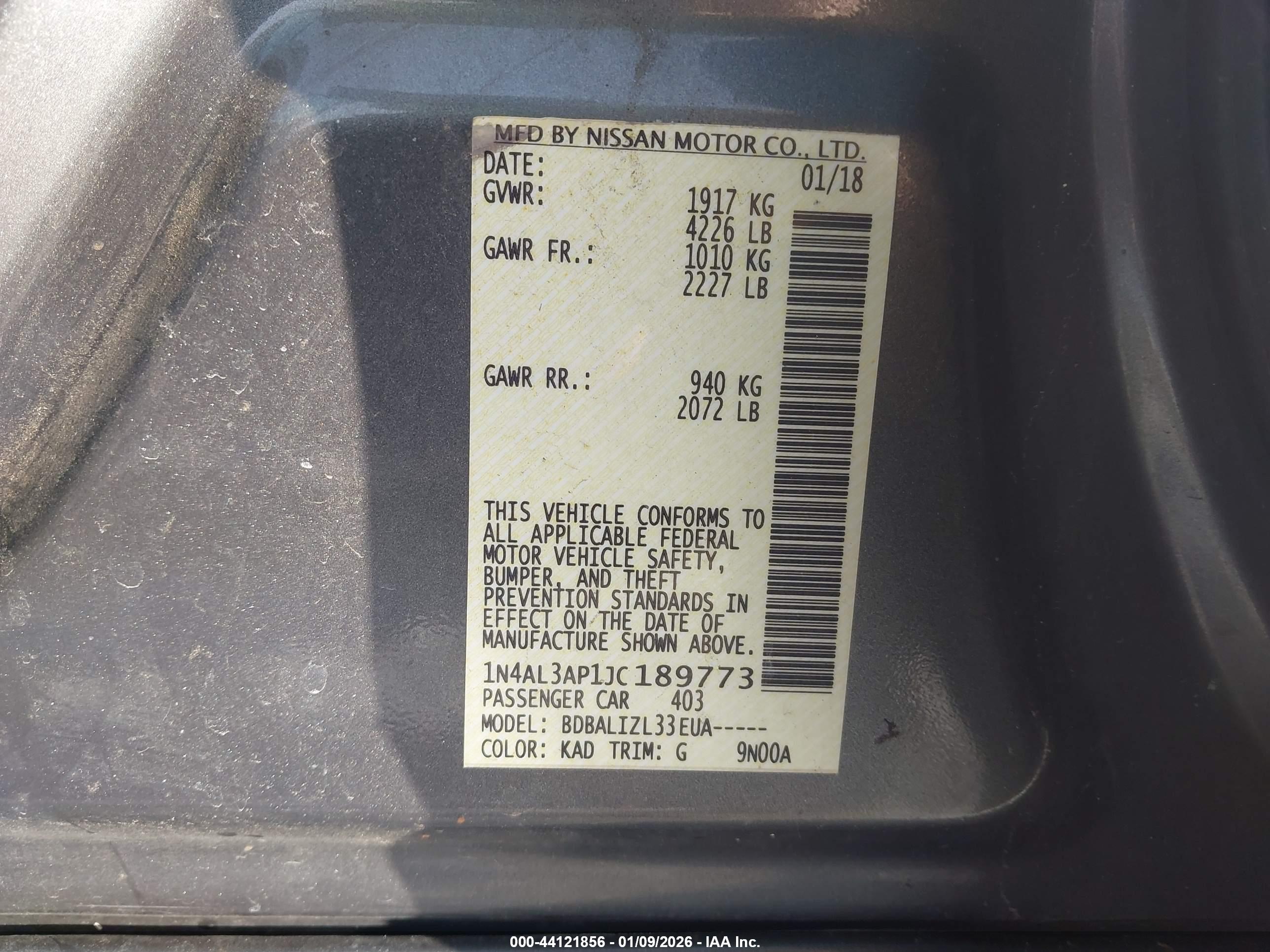 NISSAN ALTIMA image 9