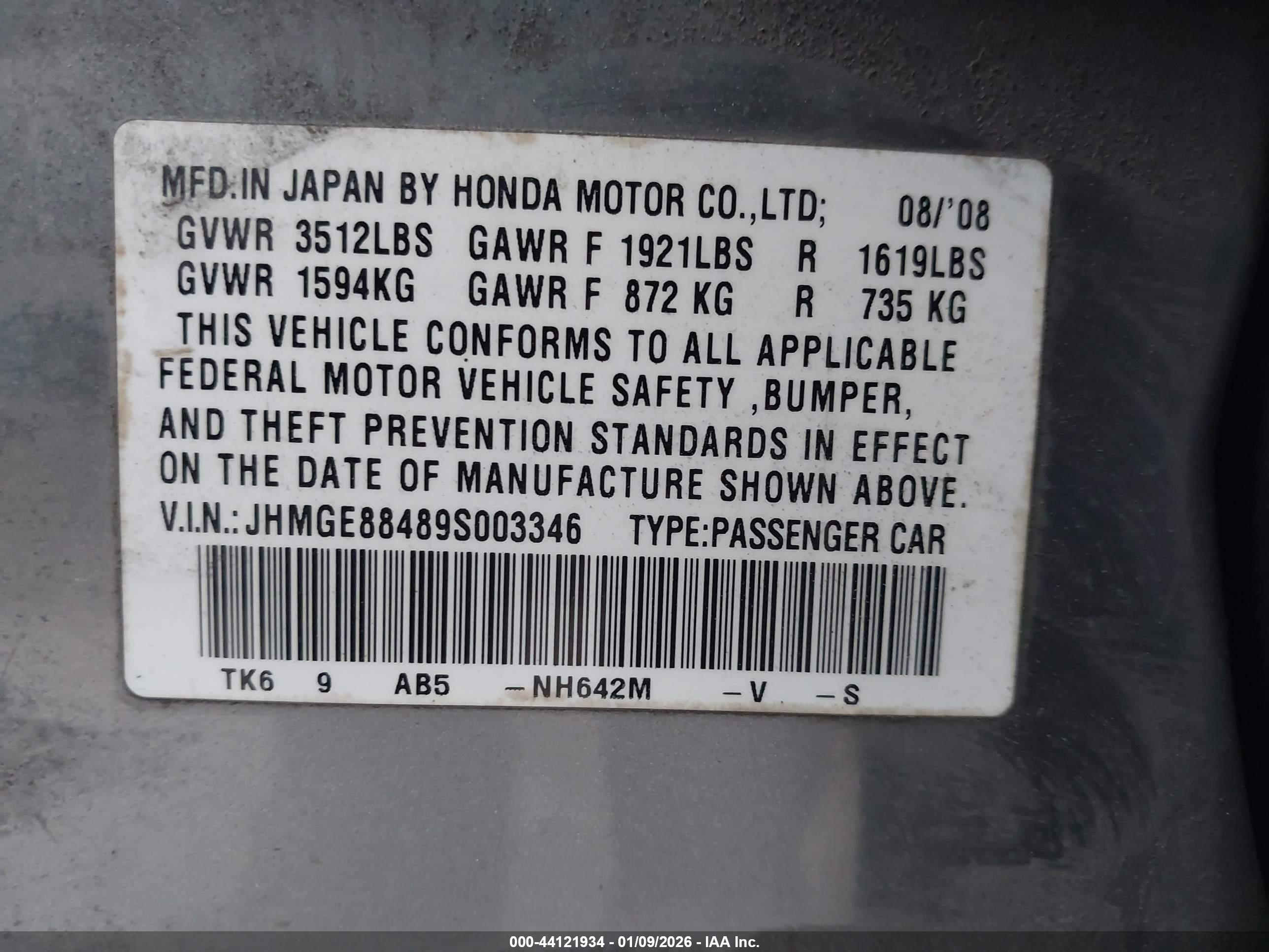 HONDA FIT image 9