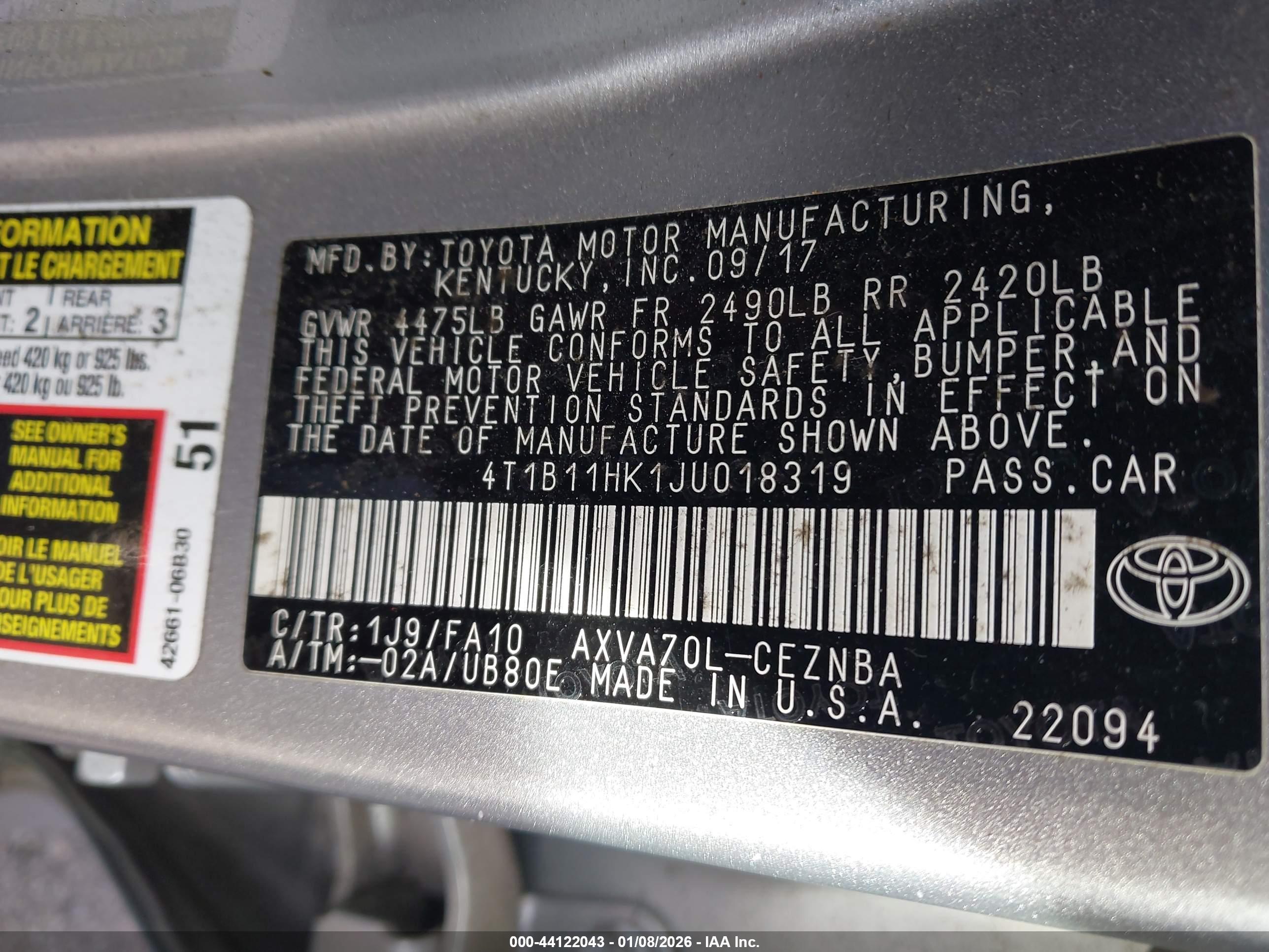 TOYOTA CAMRY image 9