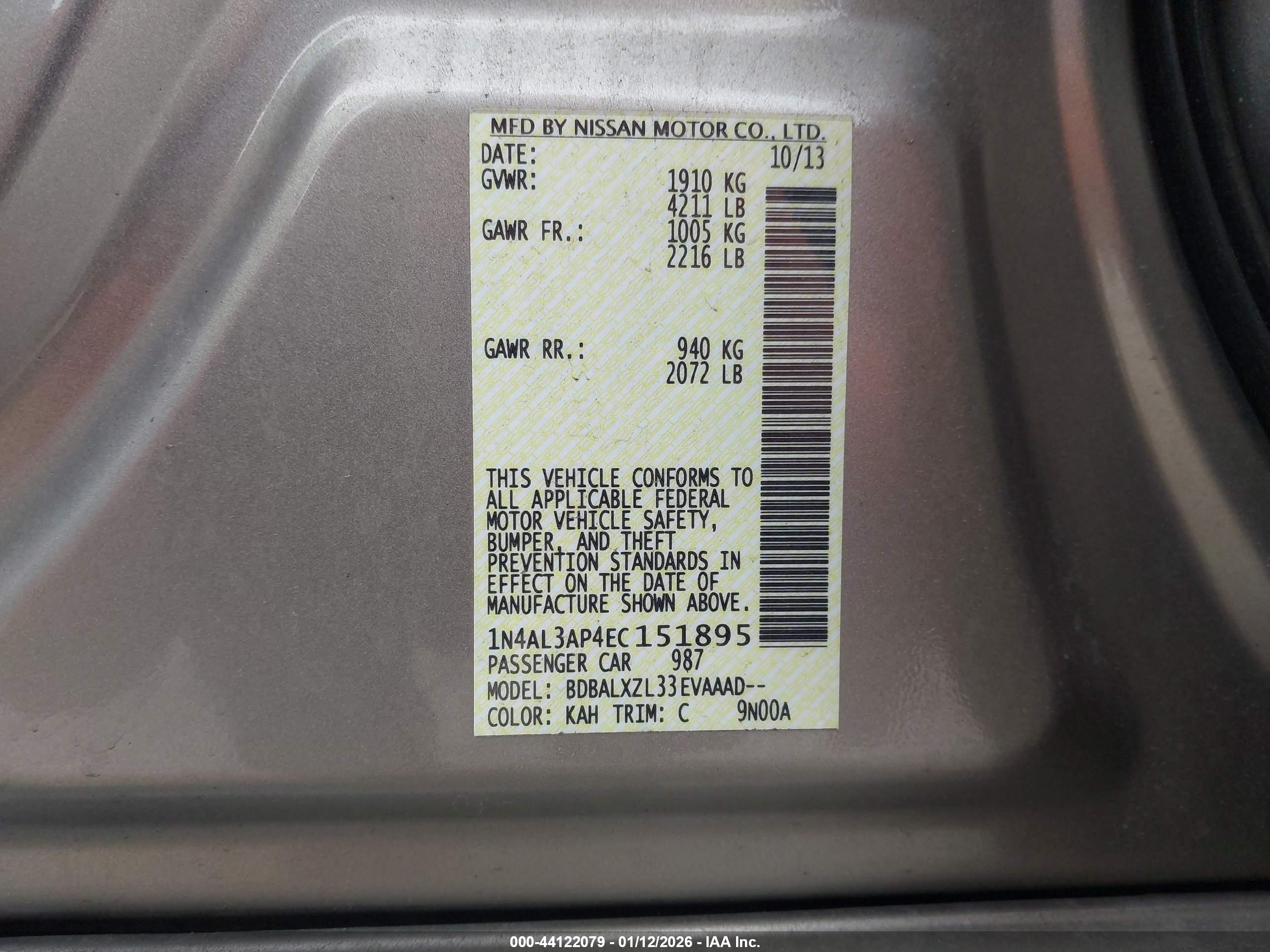 NISSAN ALTIMA image 9