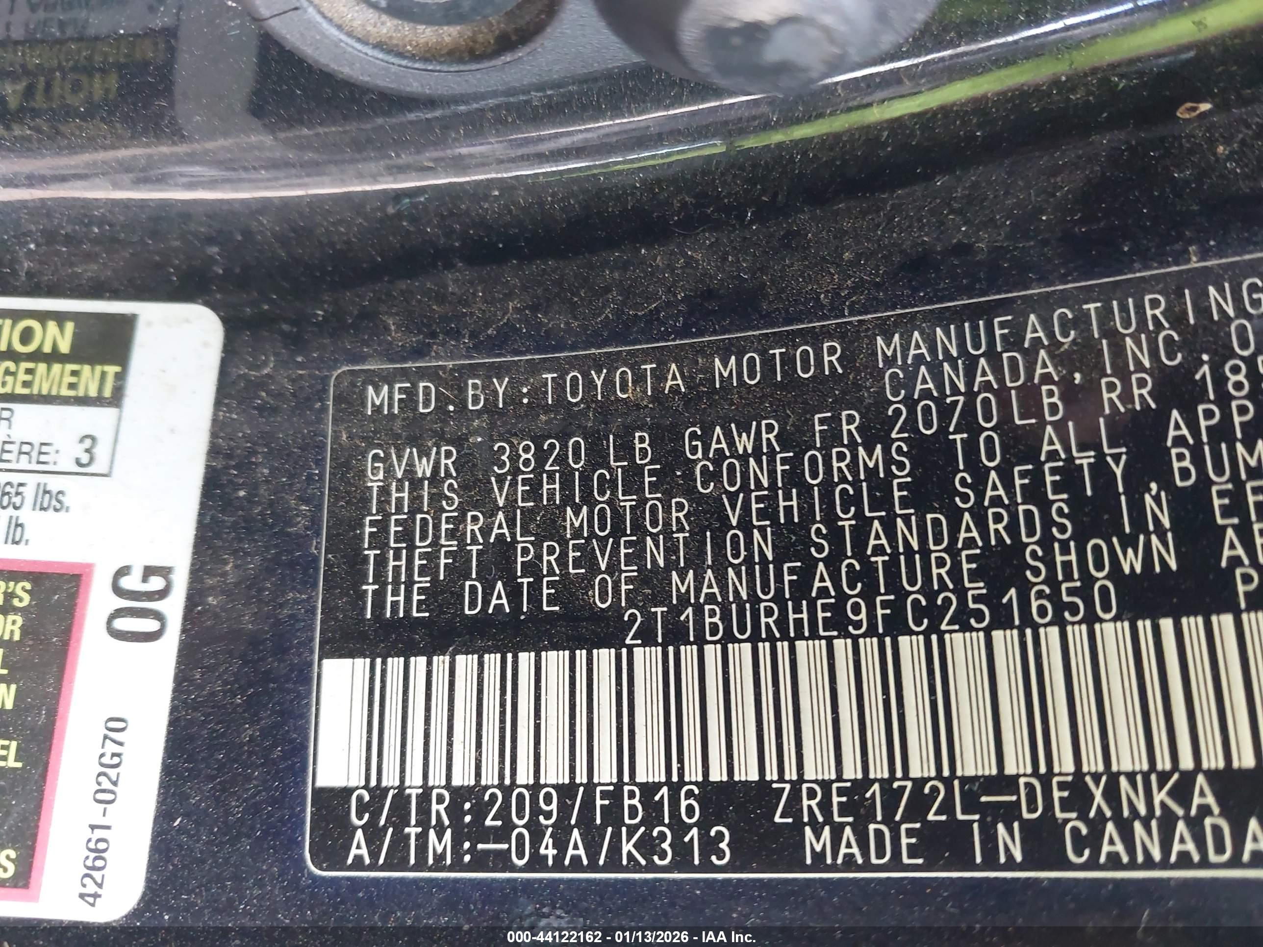 TOYOTA COROLLA image 9