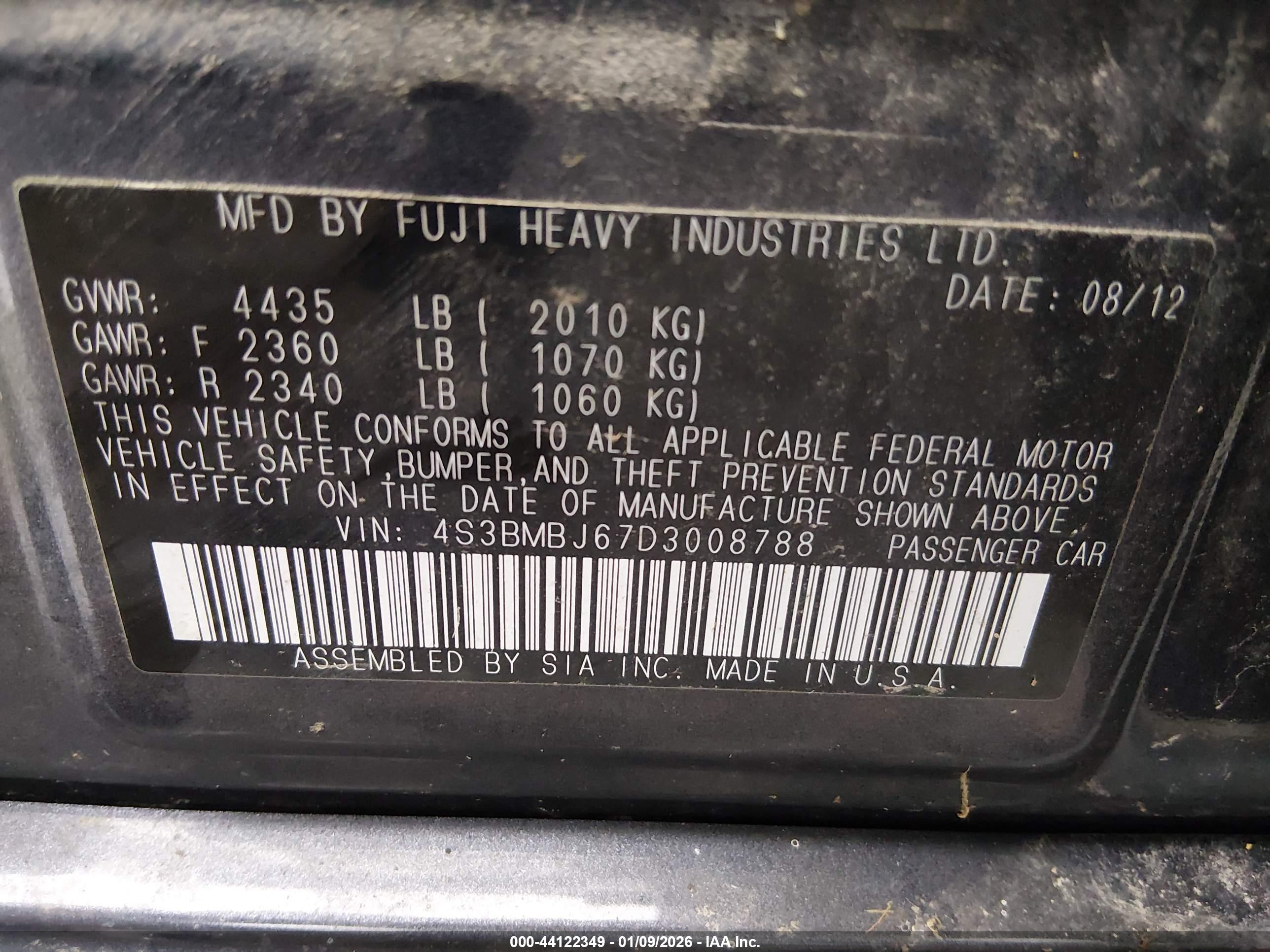 SUBARU LEGACY image 9